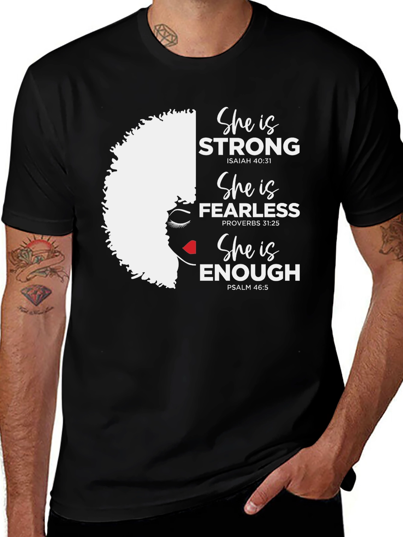 Empowered Woman Graphic Tee: Strong, Fearless, Enough