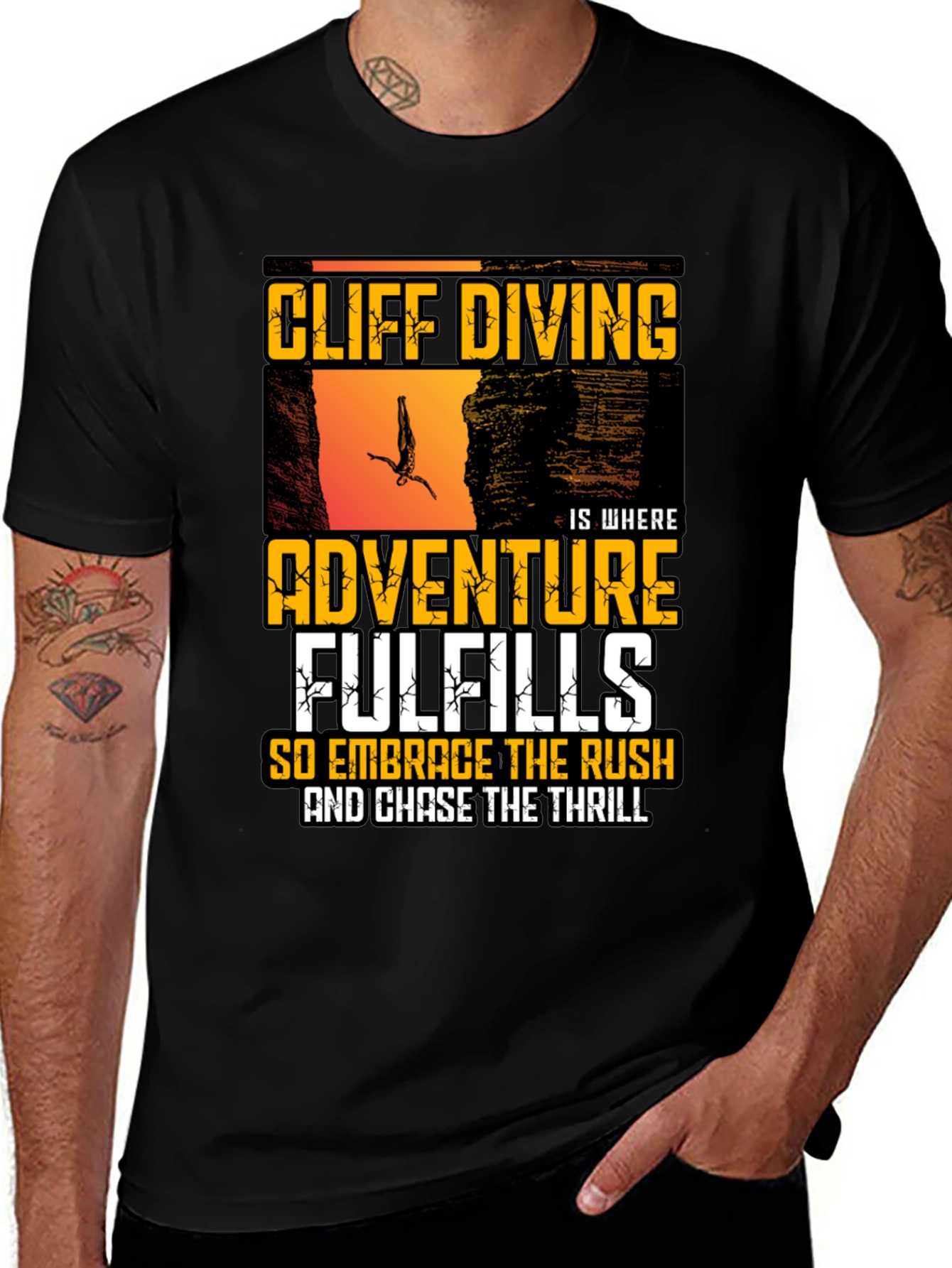 Variant 24 of Cliff Diving Adventure T-Shirt - Embrace the Rush!