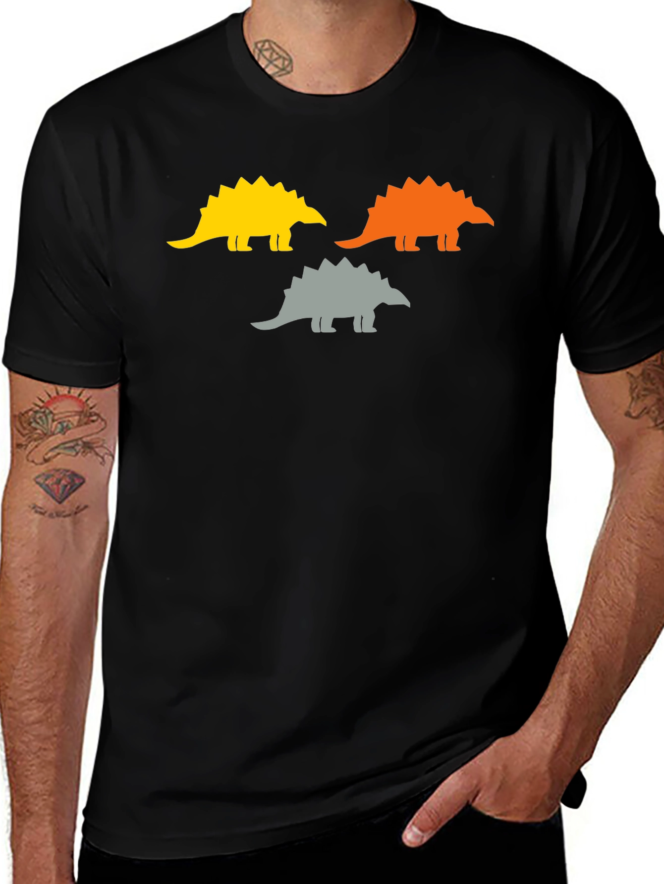 Variant 3 of Dinosaur Trio Graphic Tee - Stylish & Unique