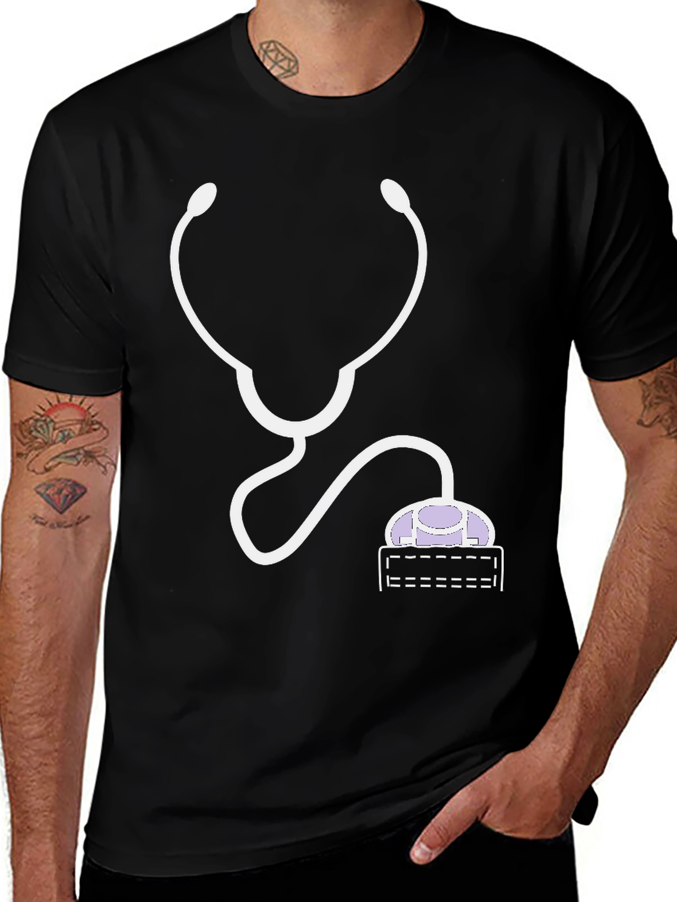 Variant 22 of Gamer MD T-Shirt: Stethoscope Console Design