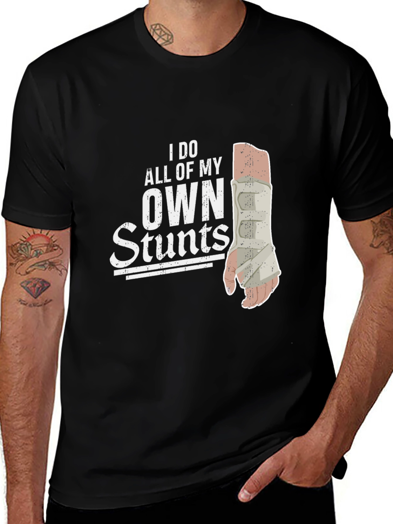 Variant 19 of I Do All My Own Stunts Broken Arm T-Shirt