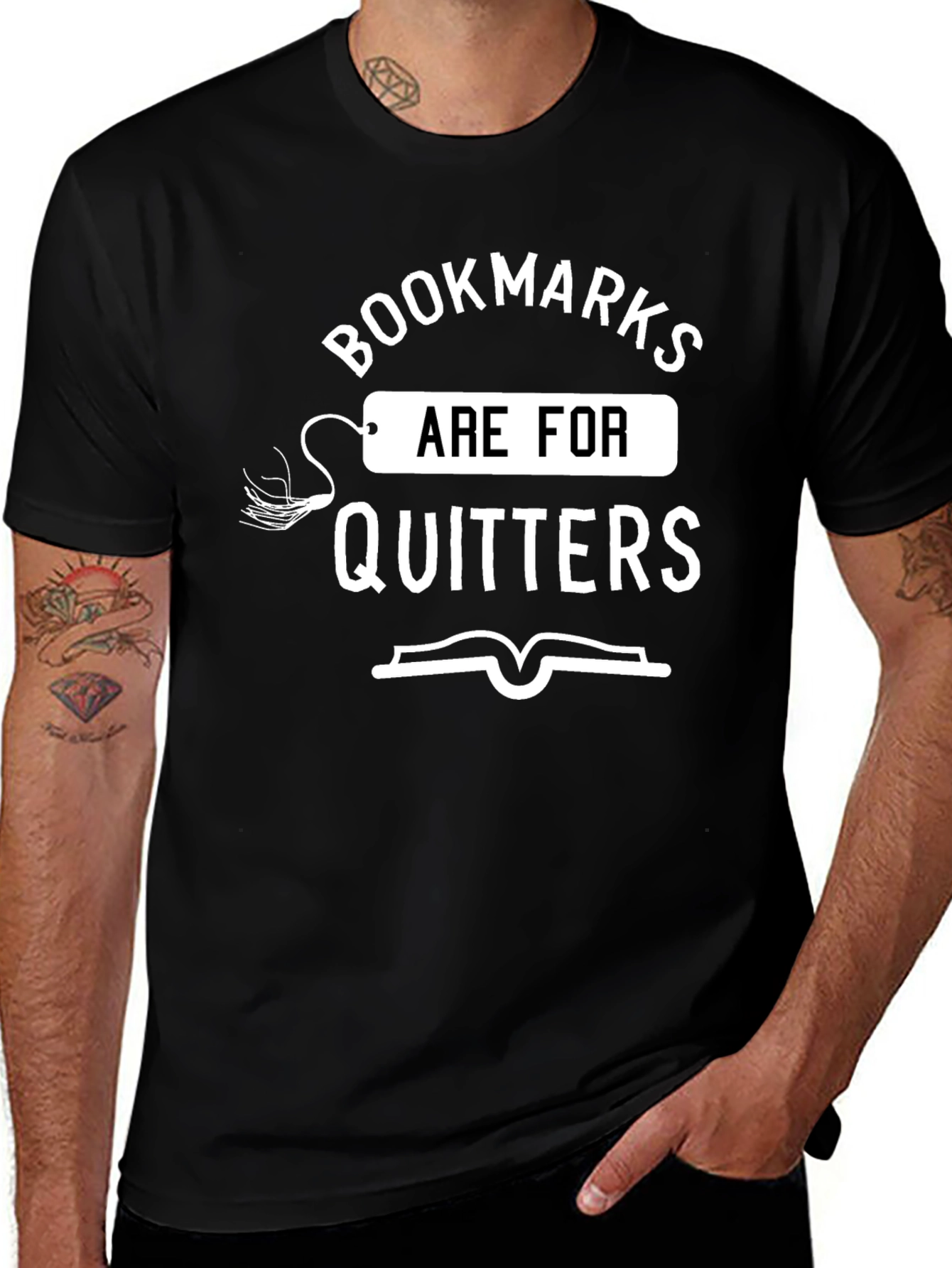 Bookmarks Are For Quitters T-Shirt - Funny Book Lover Tee