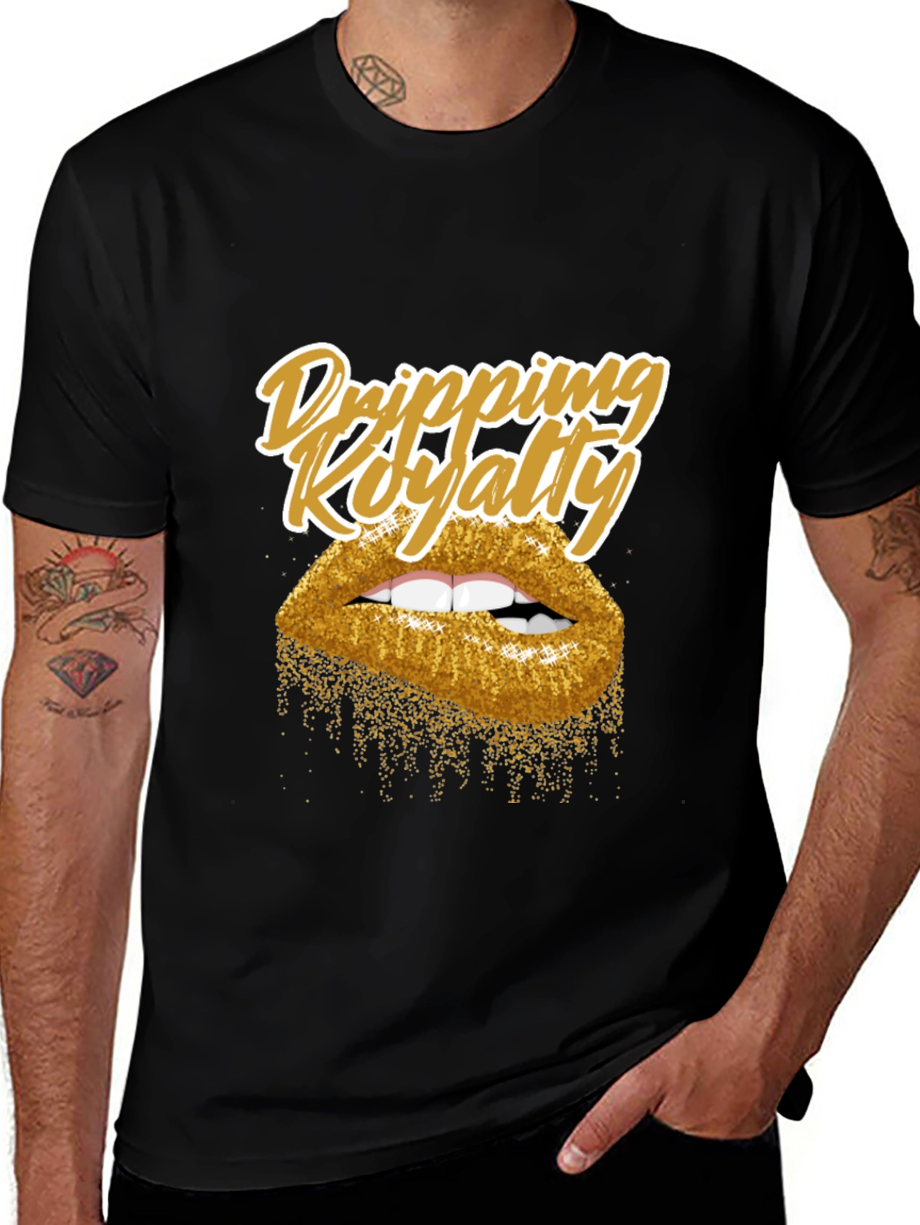 Variant 11 of Dripping Royalty Gold Lips Graphic Tee