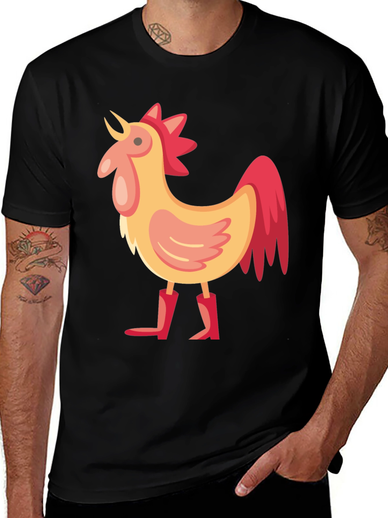 Rooster in Boots Graphic T-Shirt