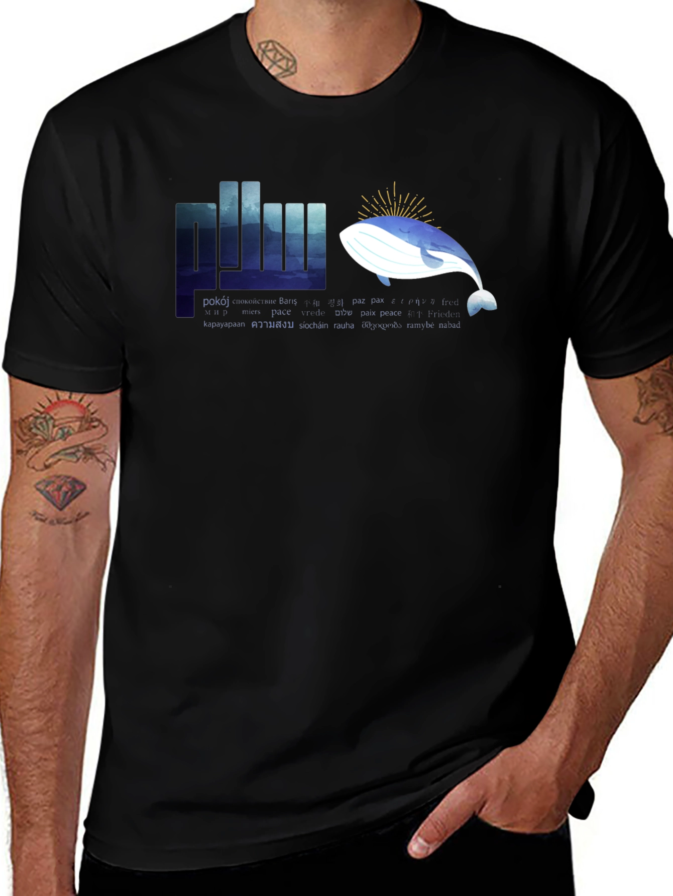 Variant 27 of Peace Whale Graphic T-Shirt