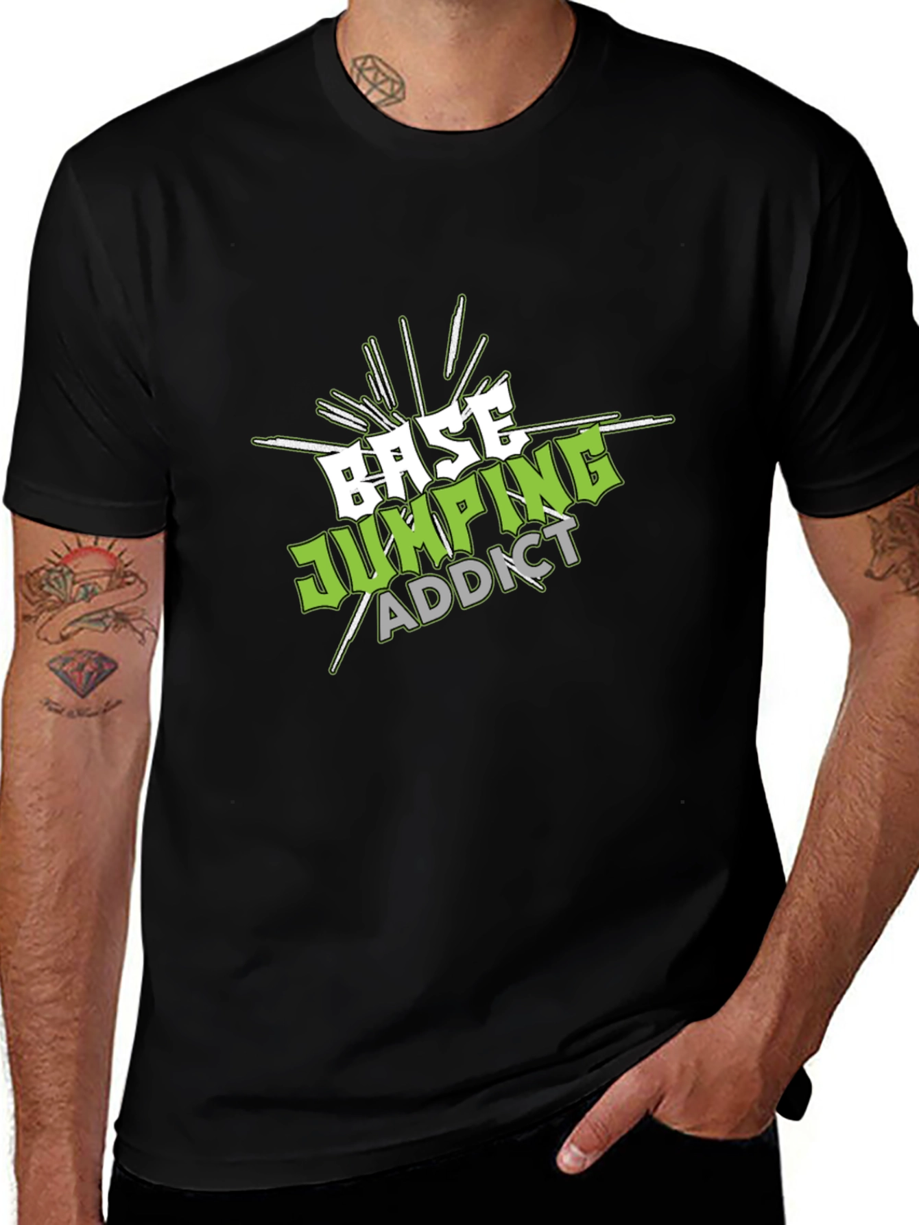 Variant 6 of Base Jumping Addict T-Shirt - Black