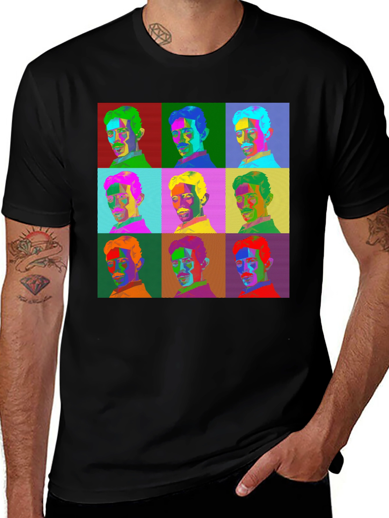 Variant 23 of Pop Art Tesla Portrait Graphic T-Shirt