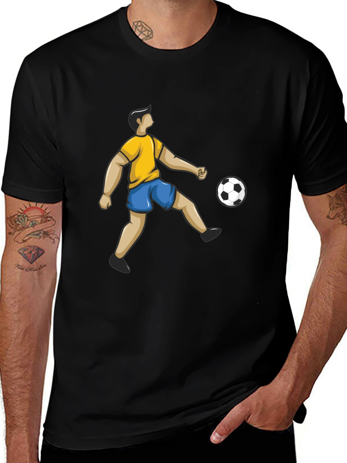 Variant 29 of Soccer Player Graphic Black T-Shirt