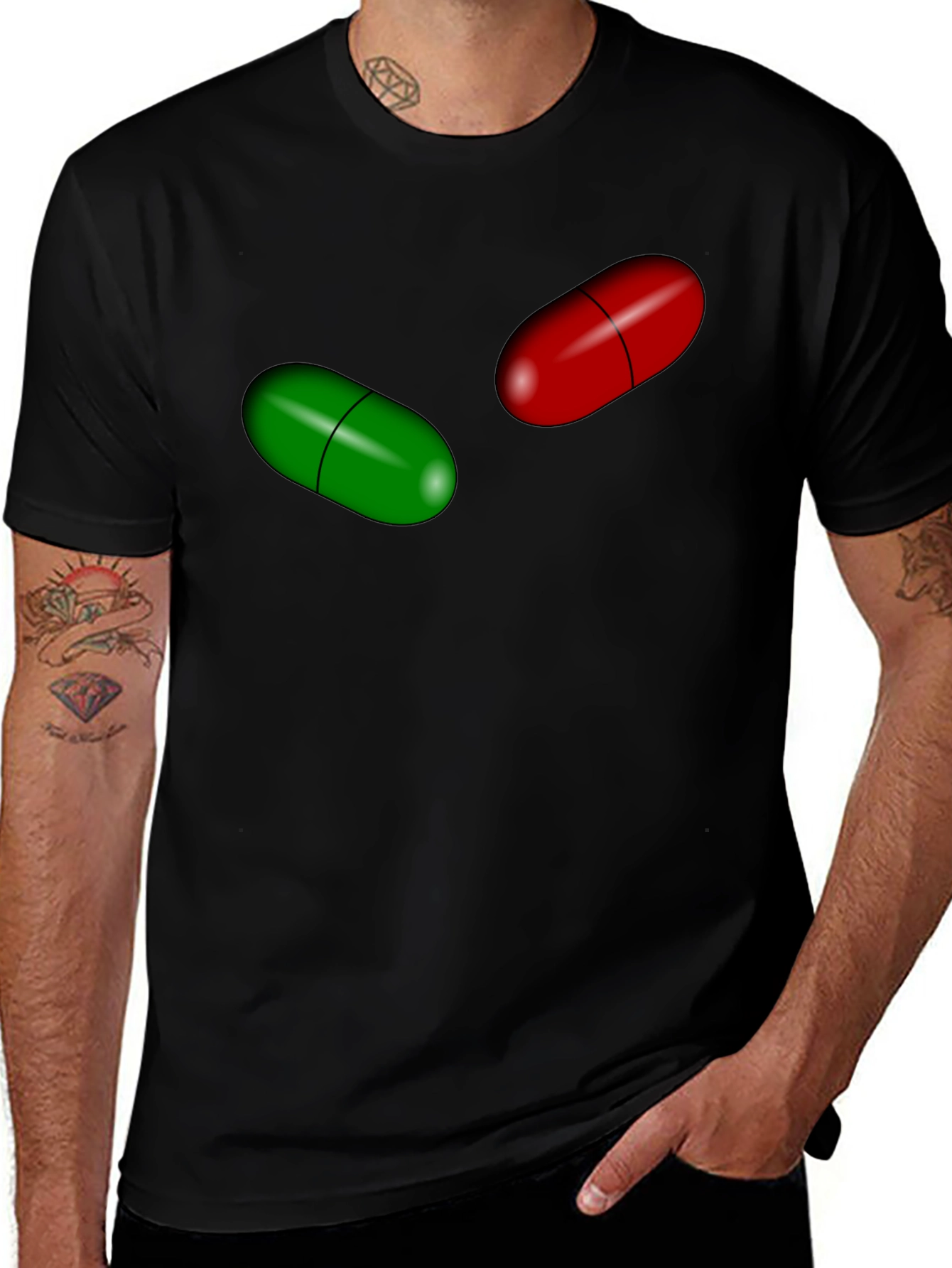 Variant 28 of Pill Choice Graphic Tee - The Matrix Inspired