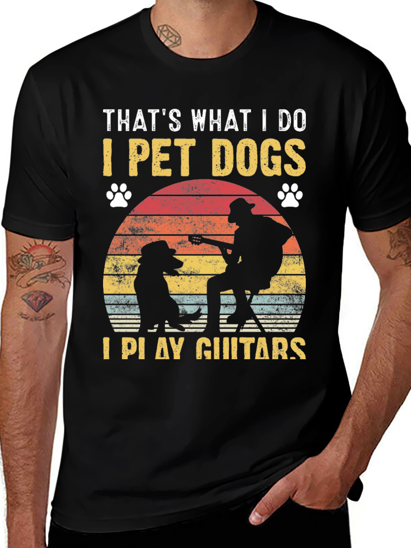 Variant 23 of Dog Petting & Guitar Playing T-Shirt
