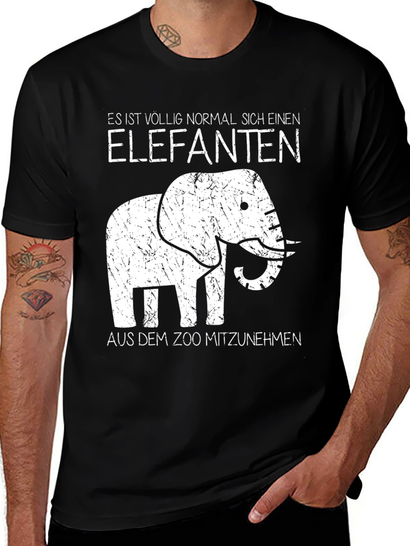 Variant 26 of Elephant Zoo T-Shirt - German Slogan Tee