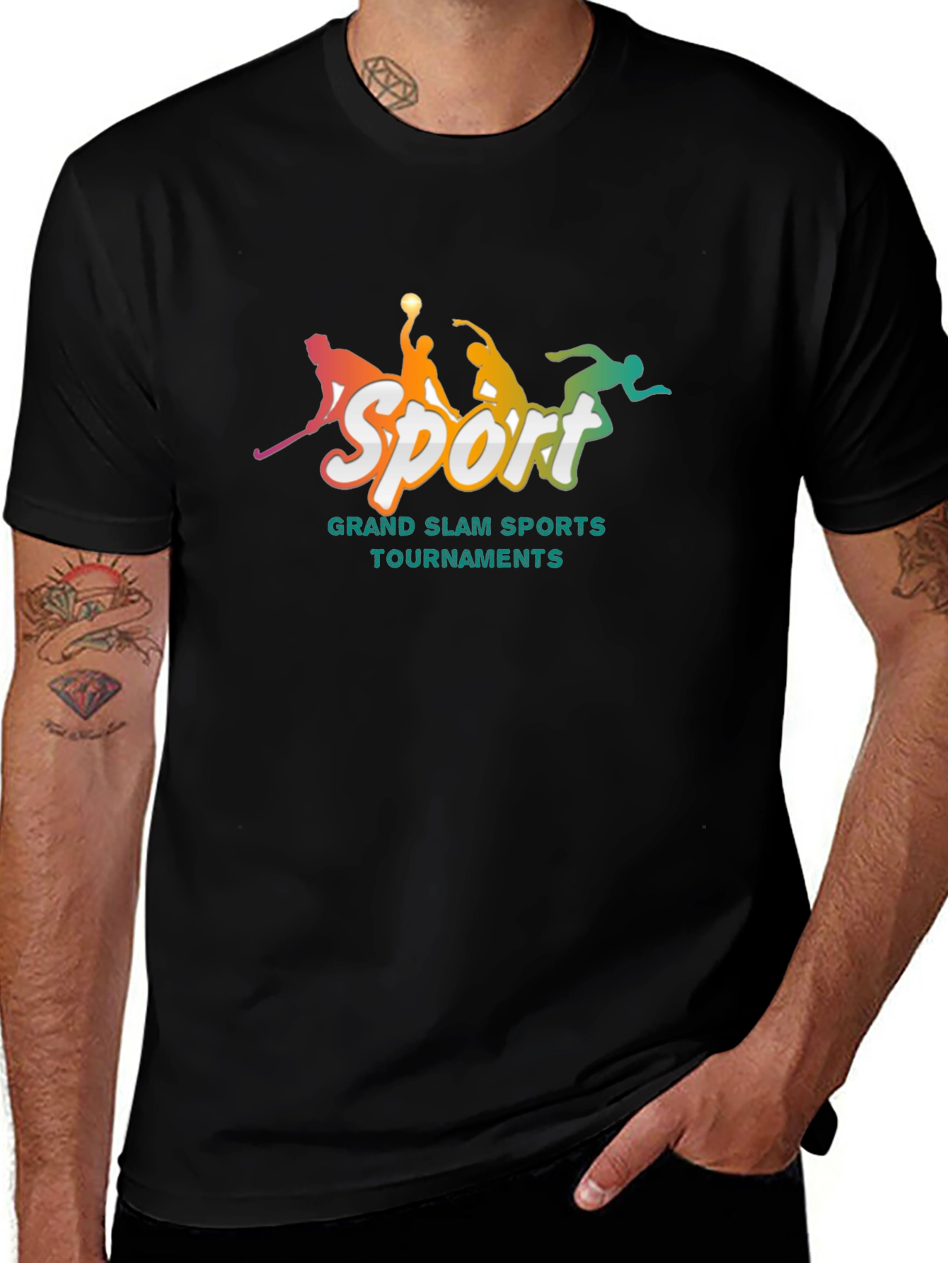 Variant 10 of Grand Slam Sports Tournaments Black T-Shirt