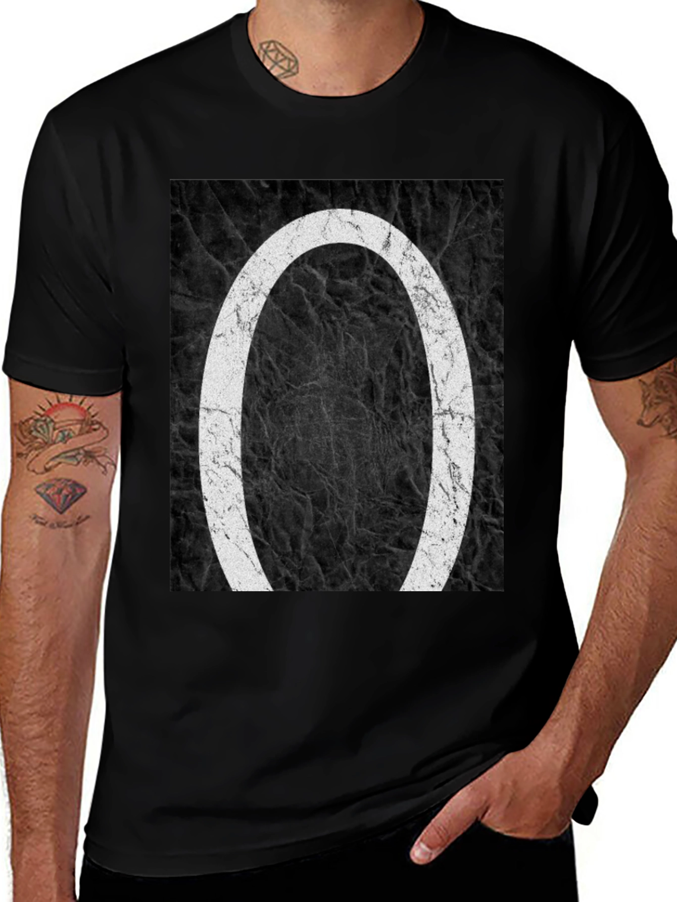 Variant 21 of Abstract "O" Graphic Tee - Black