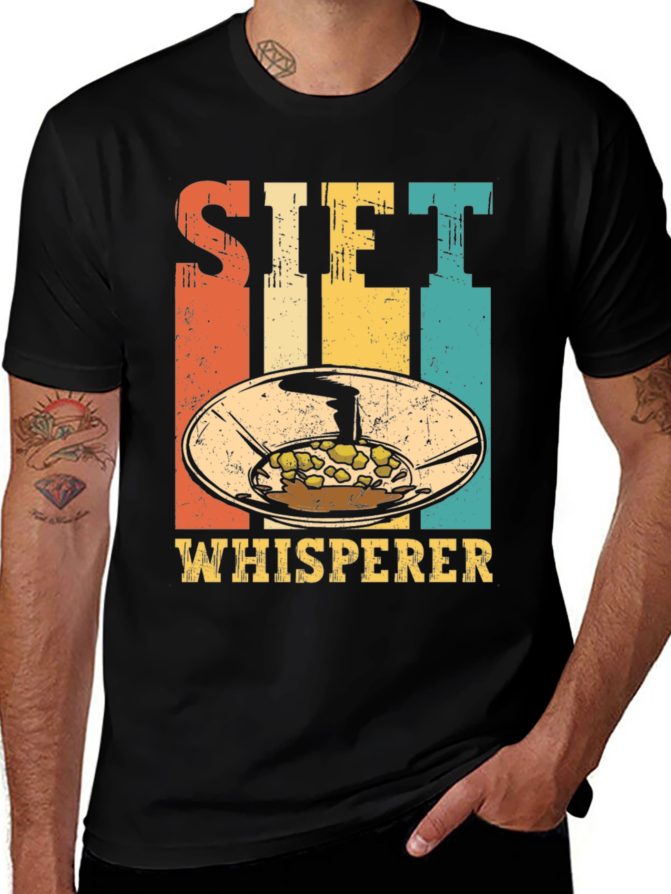Black Sift Whisperer Retro T-Shirt - Baking Lover's Tee main image