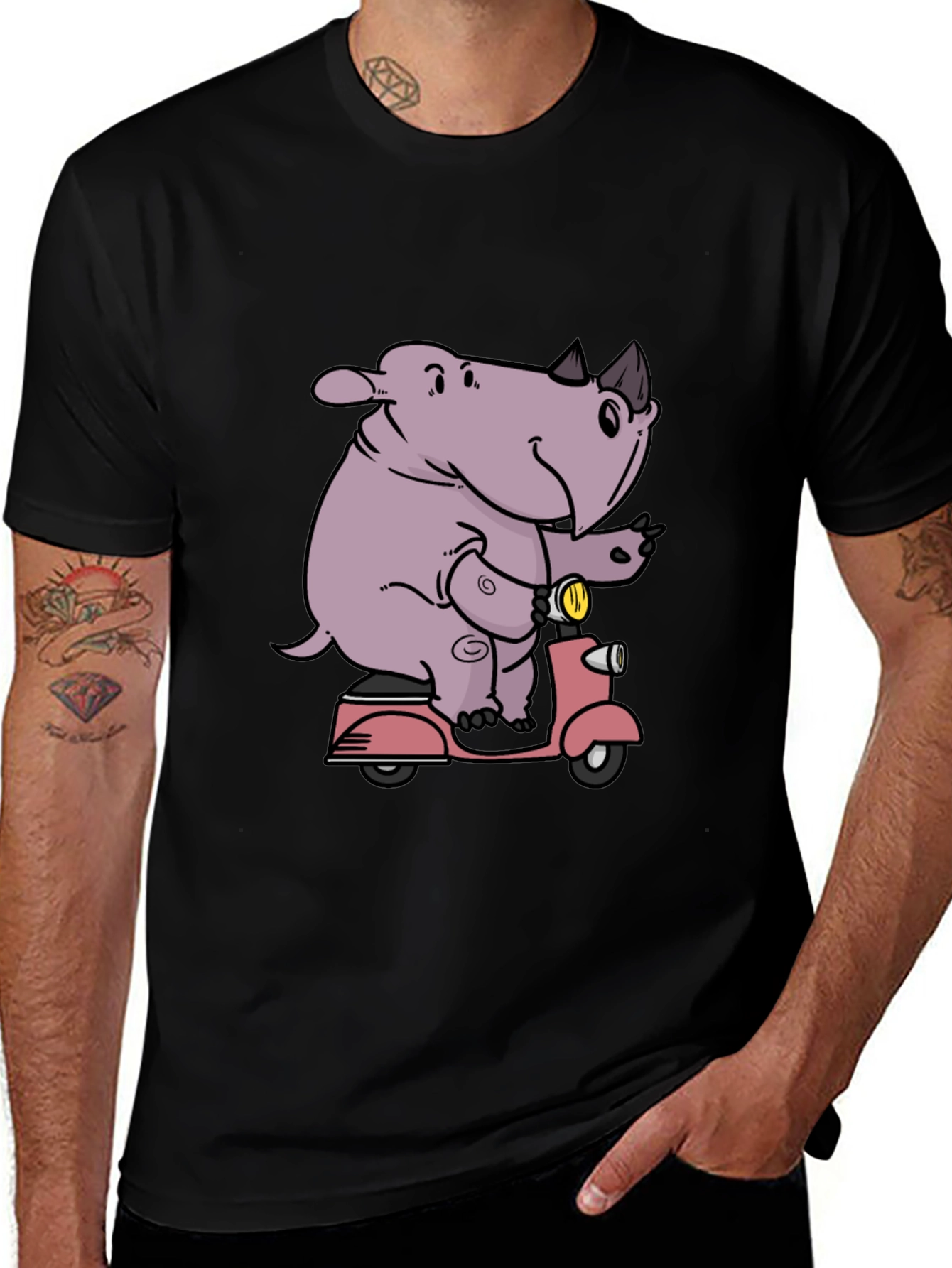 Variant 5 of Rhino on Scooter Graphic Tee