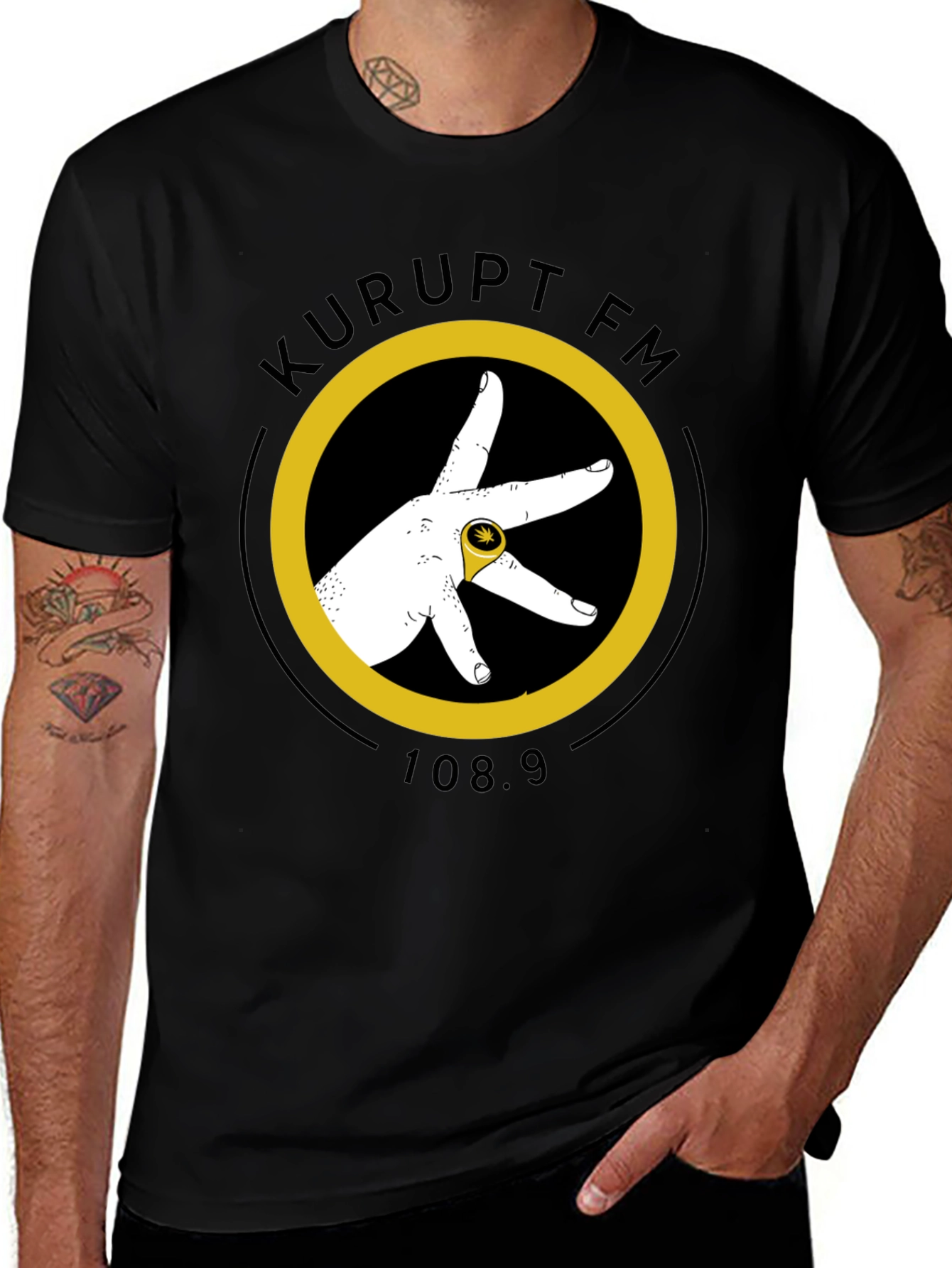 Variant 3 of Kurupt FM Graphic Tee - Black T-Shirt