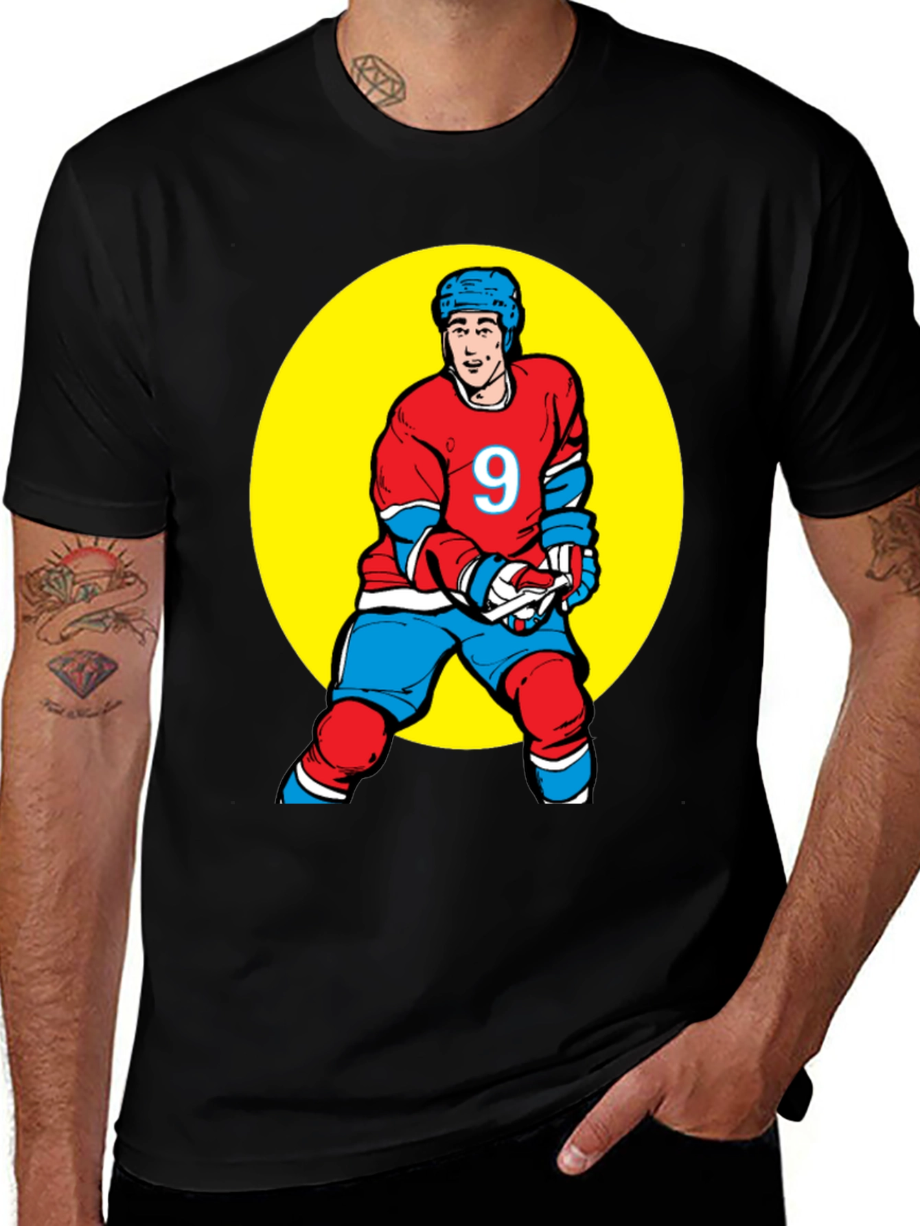 Variant 30 of Retro Hockey Player Graphic T-Shirt