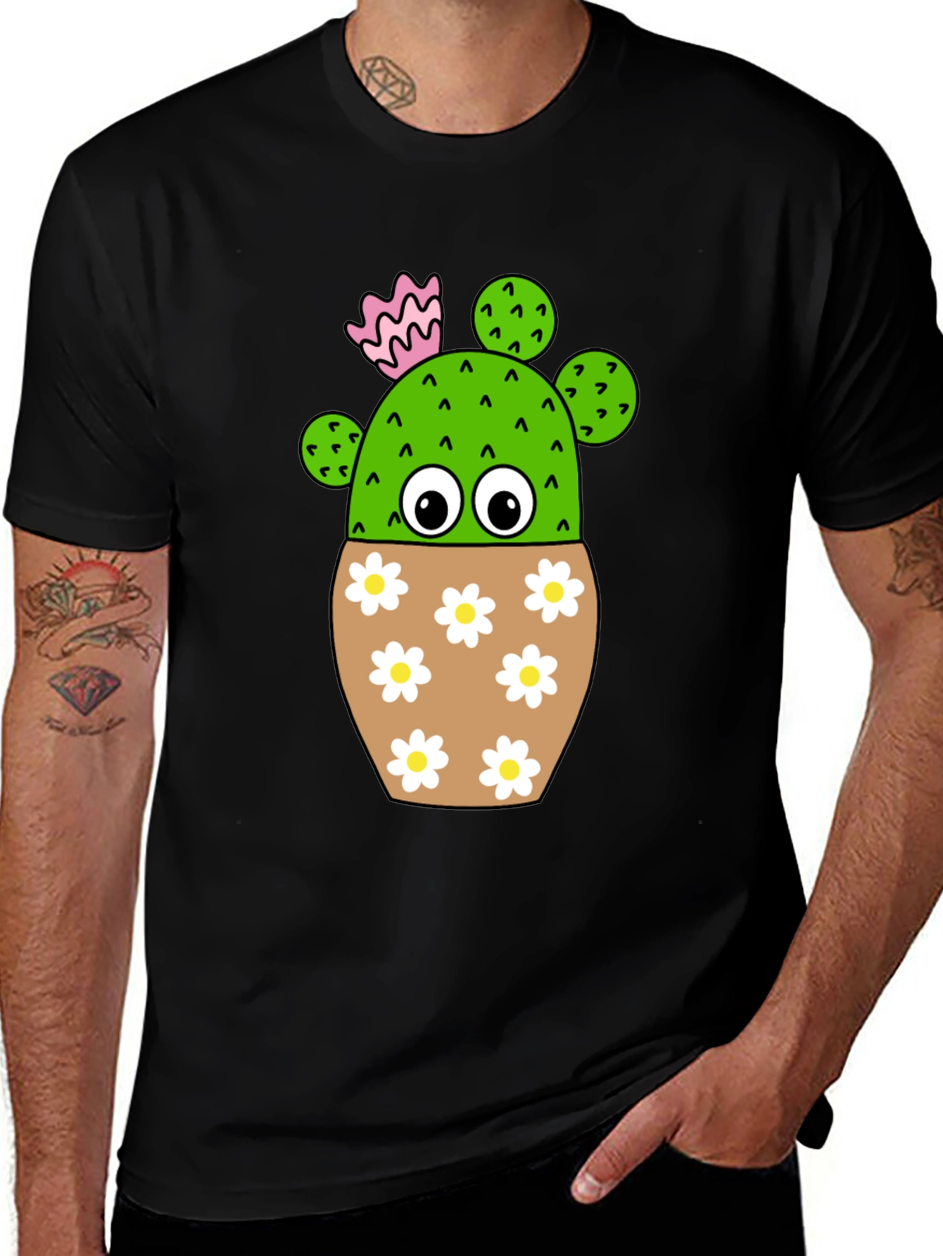 Variant 17 of Cute Cactus in Flower Pot T-Shirt