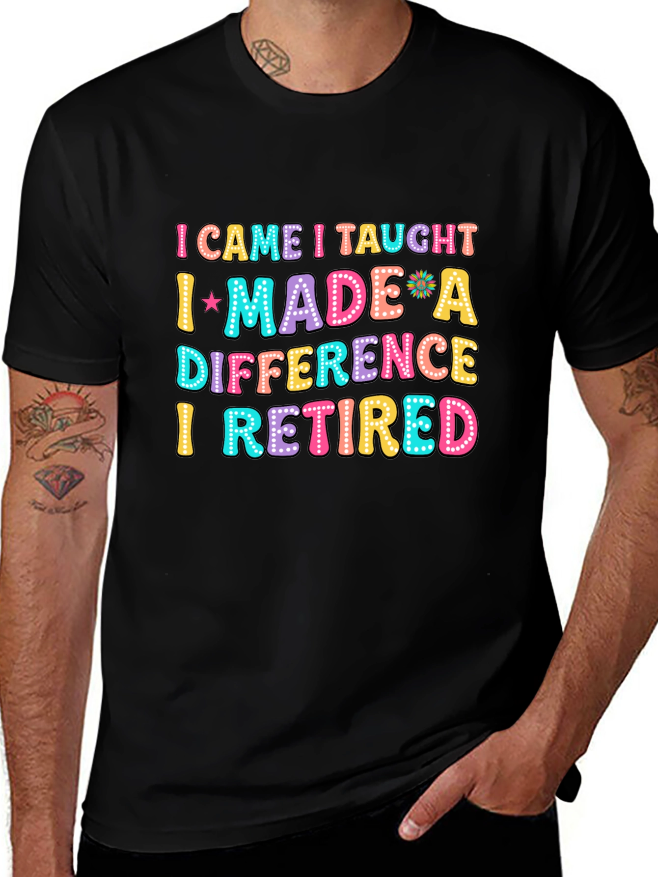 Variant 27 of Retired Teacher Fun Graphic T-Shirt