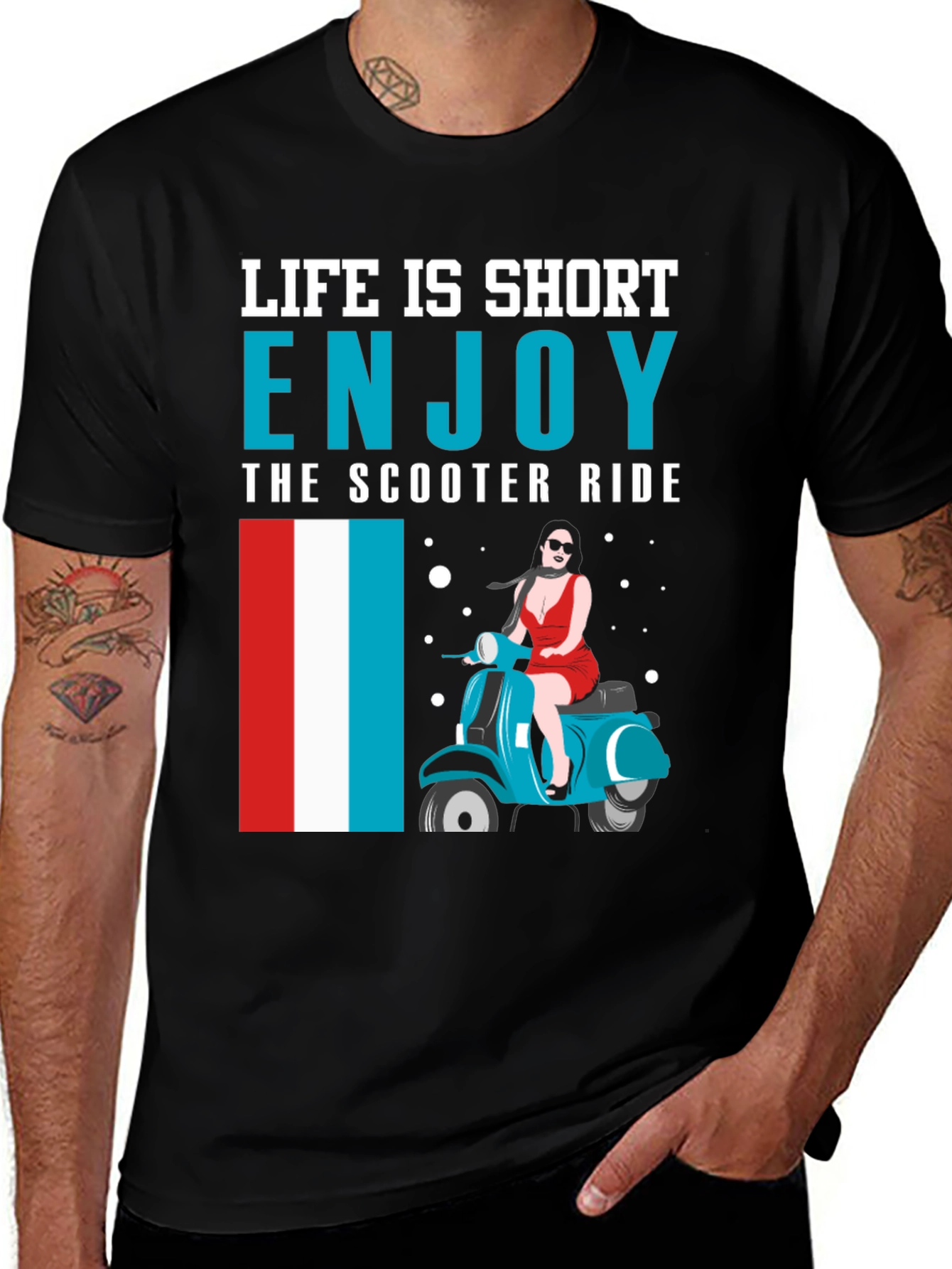 Variant 8 of Life is Short Enjoy the Scooter Ride Graphic Tee