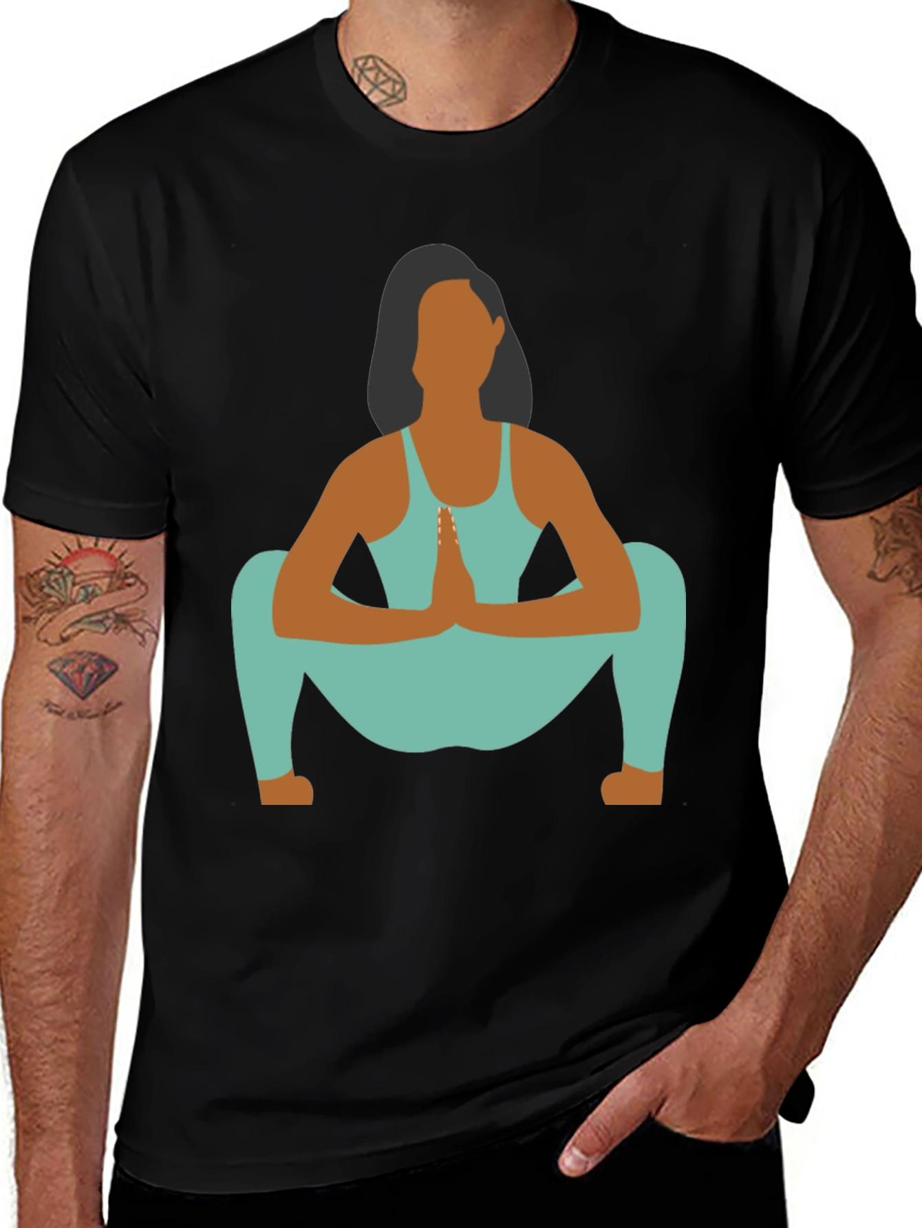 Variant 27 of Yoga Pose Graphic Tee - Black Unisex T-Shirt