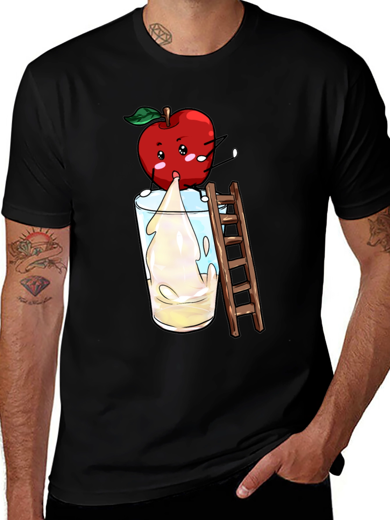Variant 27 of Cartoon Apple Milkshake T-Shirt - Unique Graphic Tee