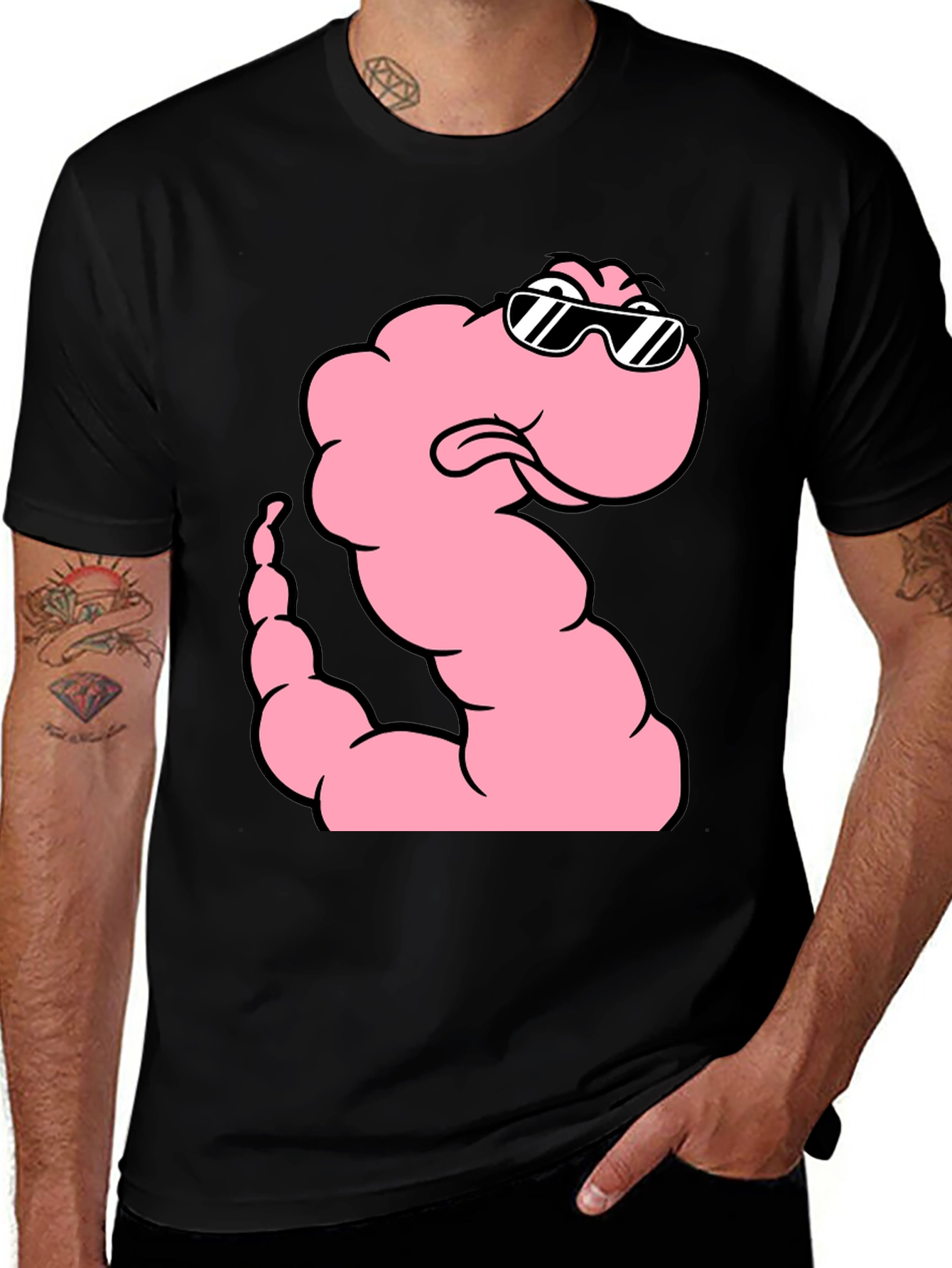 Variant 8 of Cool Worm Graphic Black T-Shirt