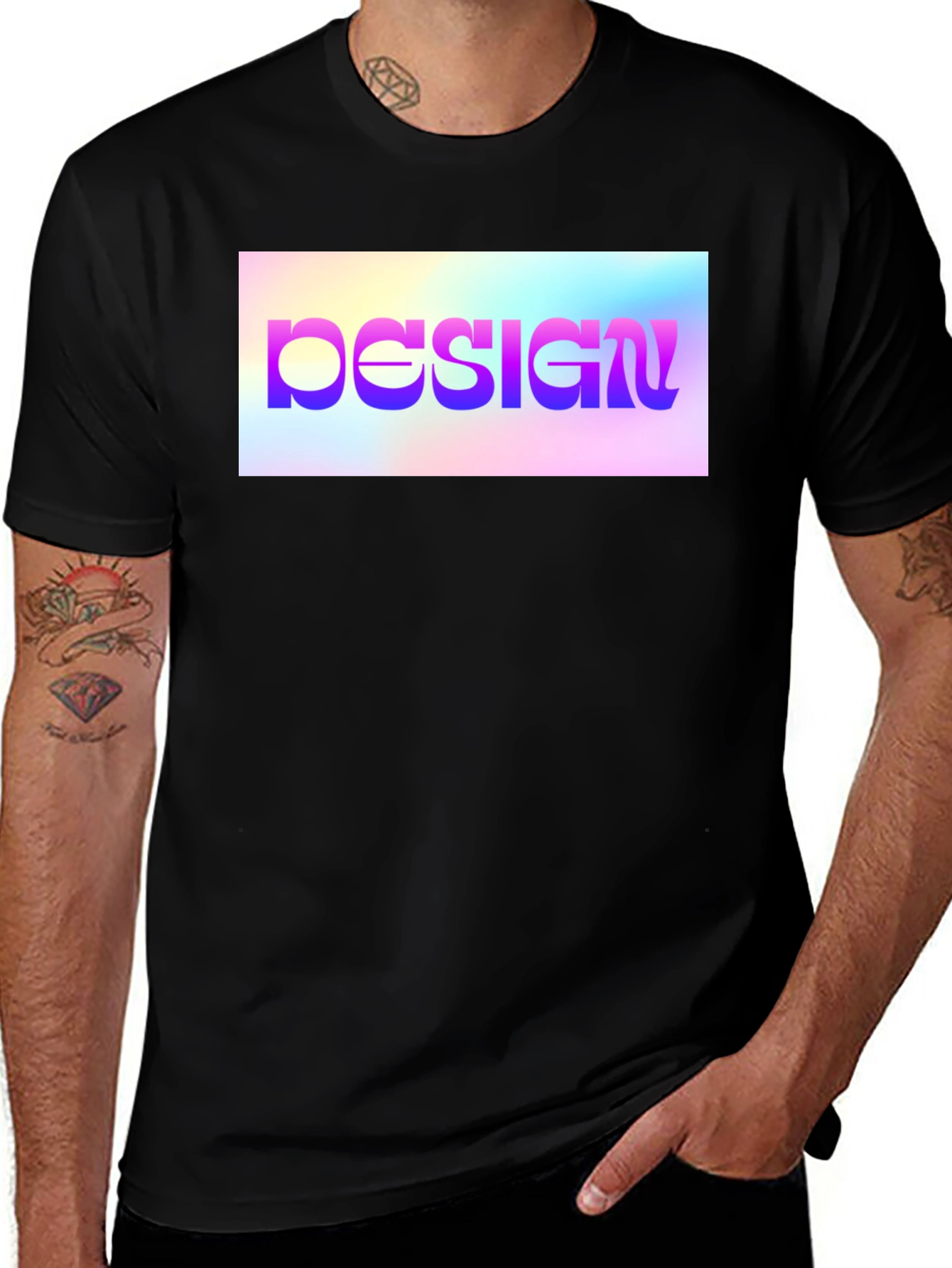 Variant 26 of Design Gradient Graphic Tee - Black