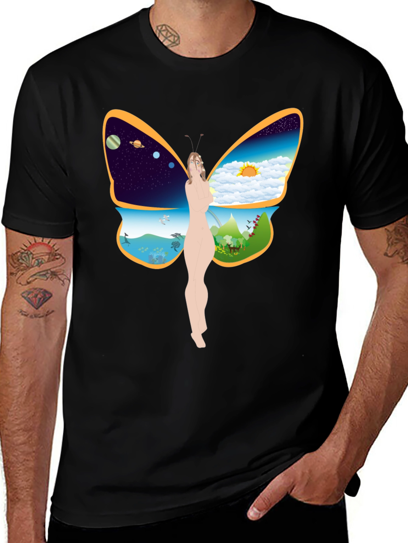 Variant 11 of Nature Butterfly Graphic T-Shirt