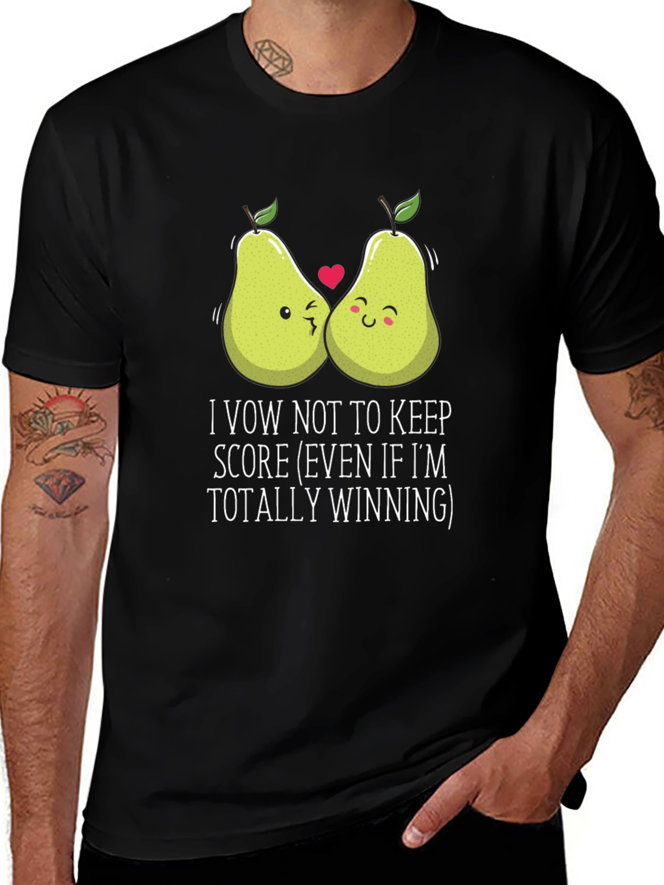 Funny Pear Pun T-Shirt: I Vow Not to Keep Score