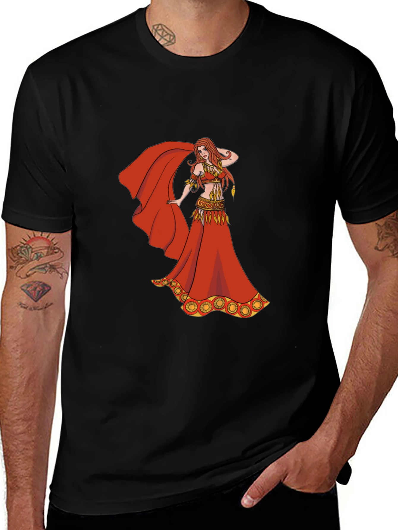 Variant 21 of Belly Dancer Graphic T-Shirt - Red