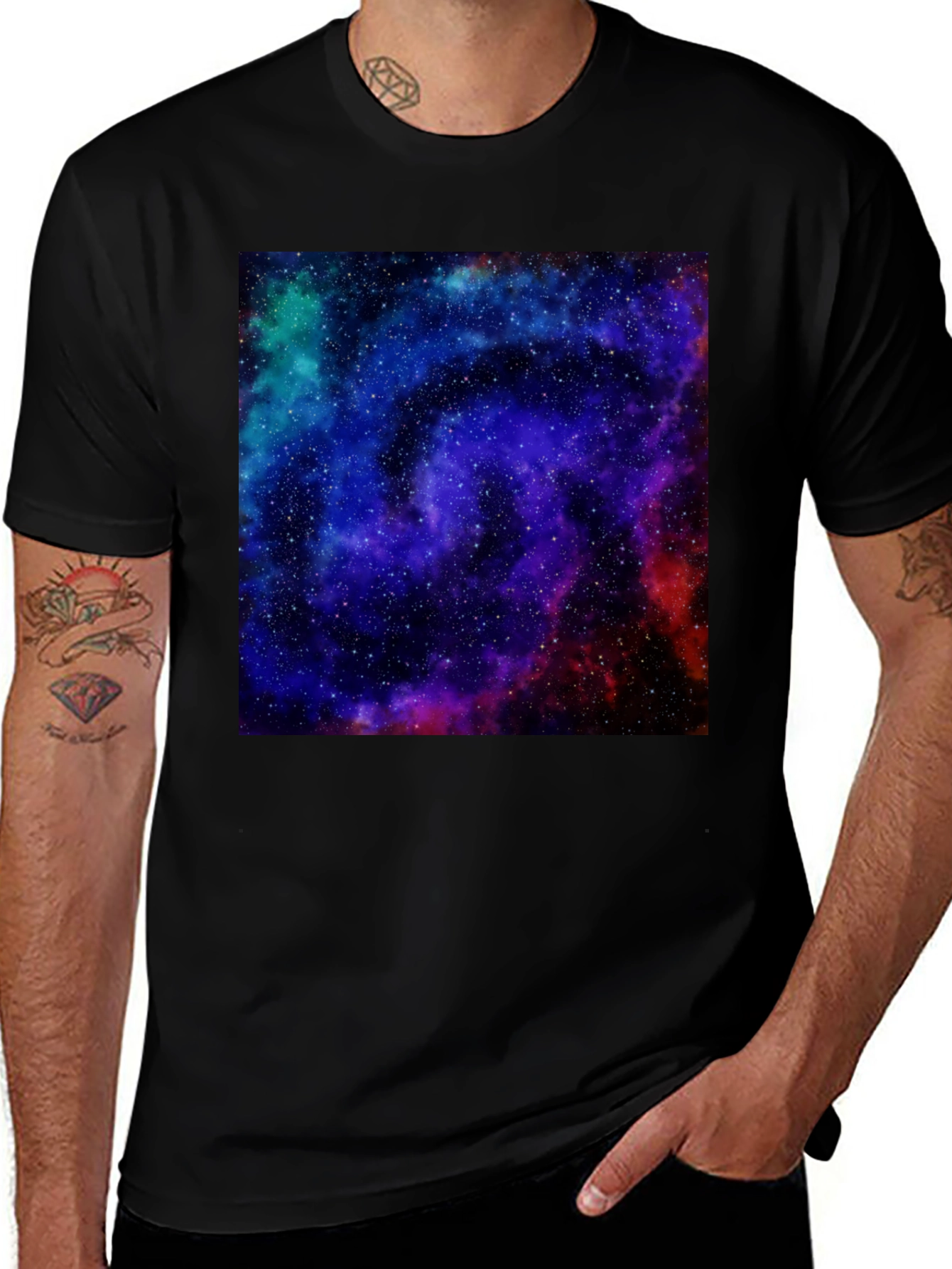 Variant 22 of Galaxy Print Black T-Shirt
