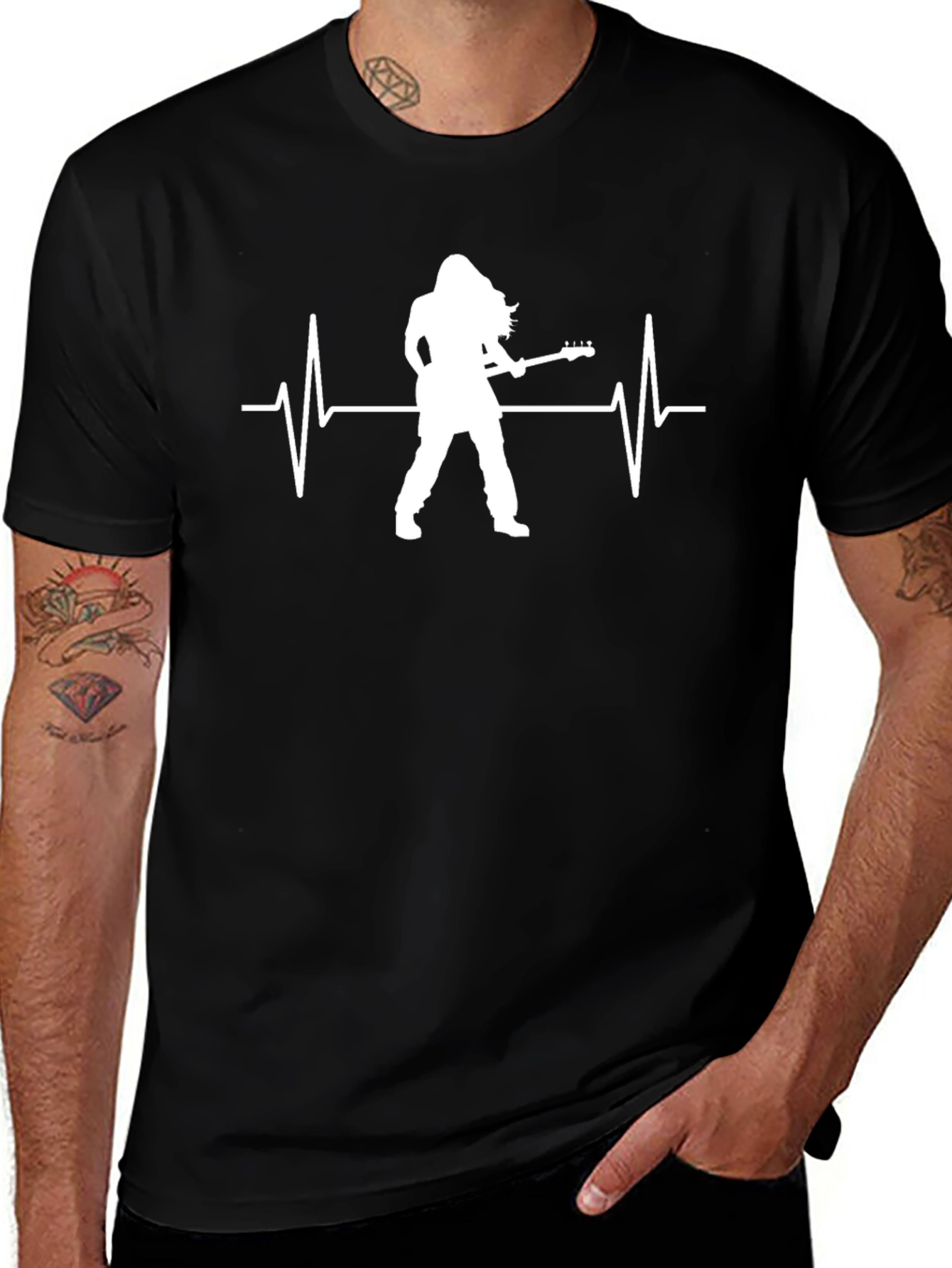 Variant 25 of Rocker Heartbeat T-Shirt - Black
