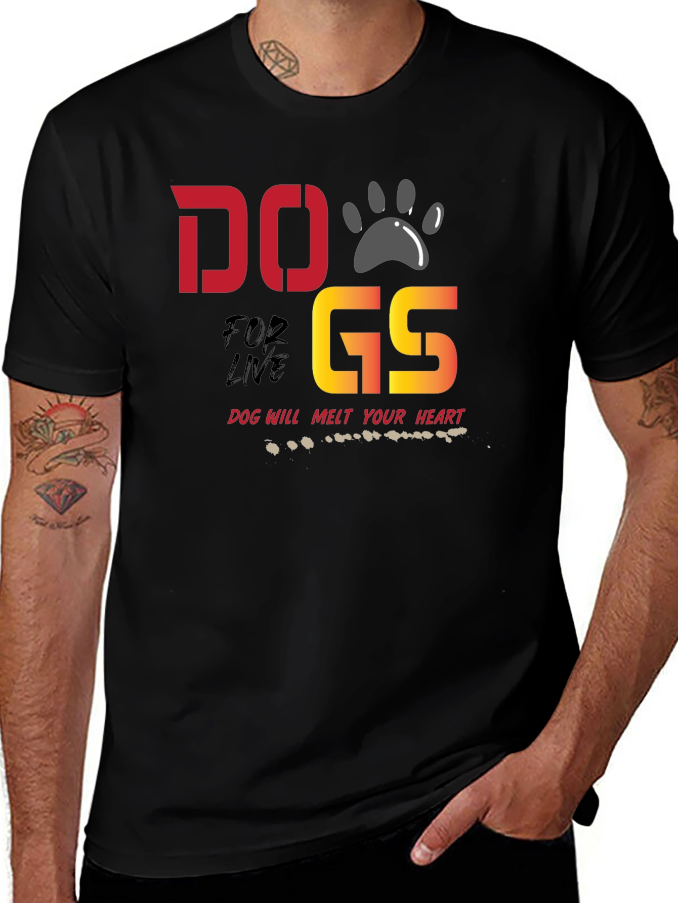 Variant 8 of Dogs for Life T-Shirt - Dog Paw Design