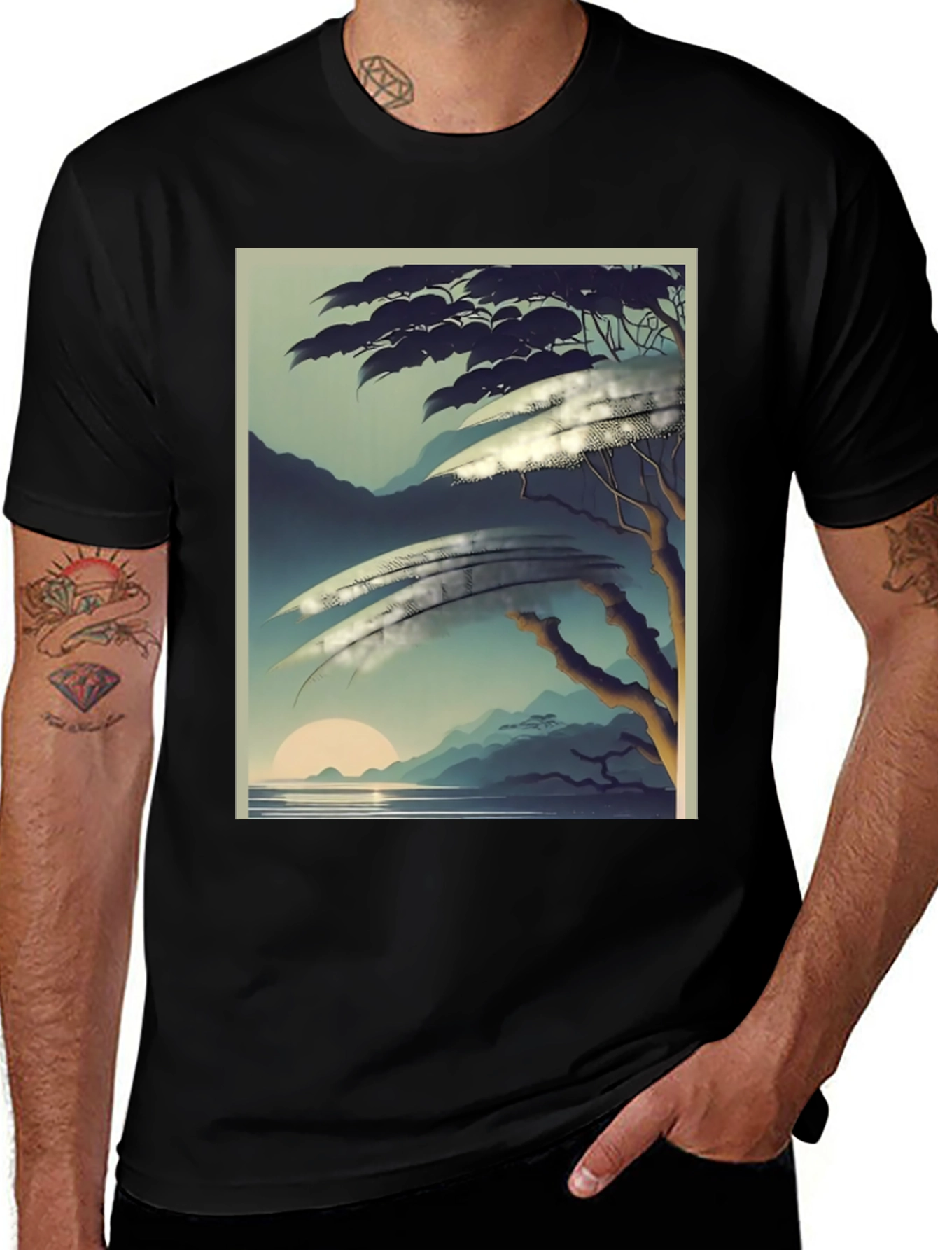 Variant 6 of Nature's Canvas T-Shirt - Scenic Horizon Tee
