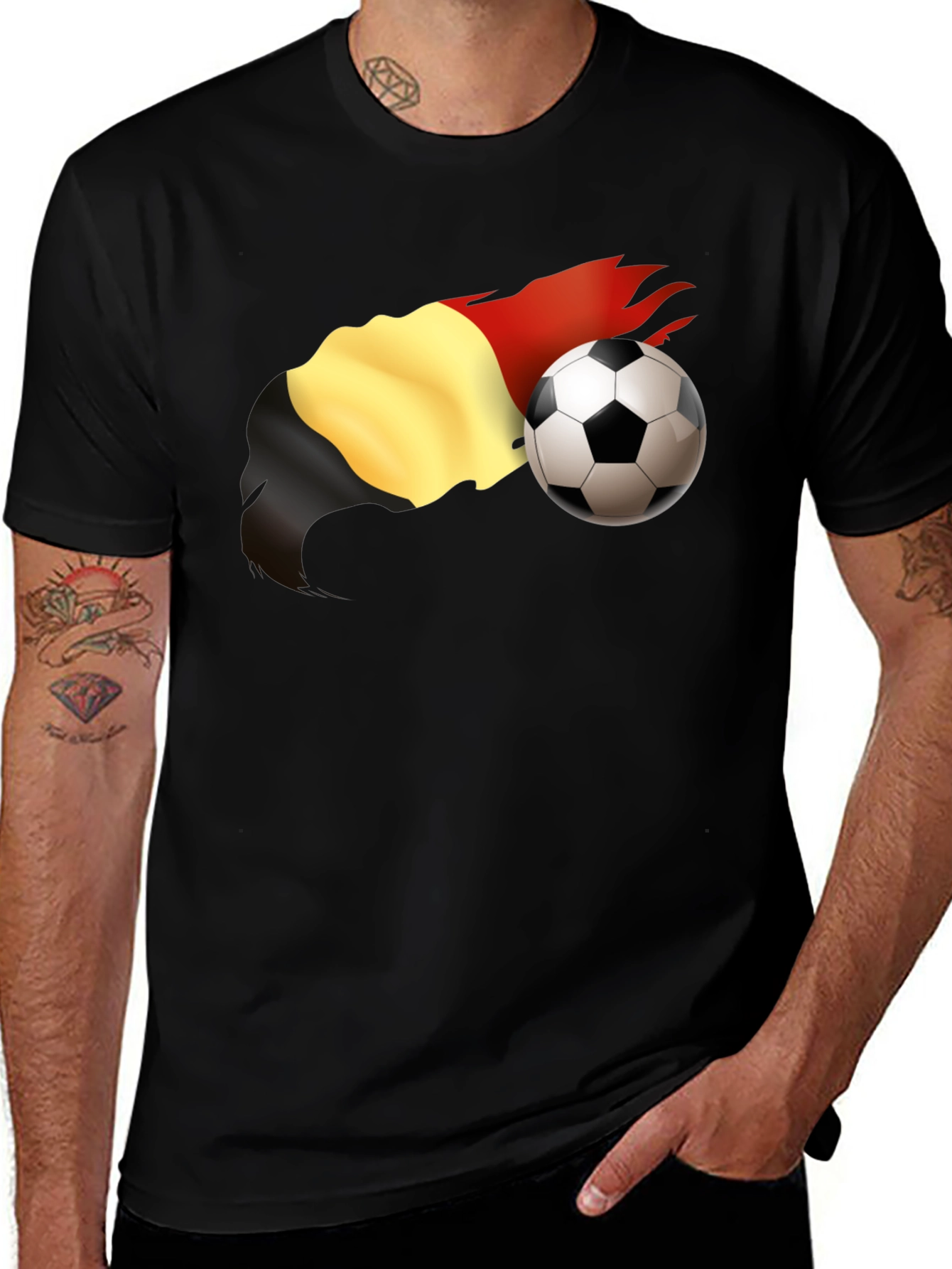 Variant 14 of Belgium Soccer Fan T-Shirt - Black