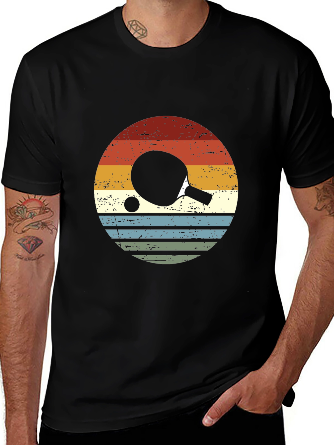 Variant 14 of Retro Ping Pong Player Graphic T-Shirt