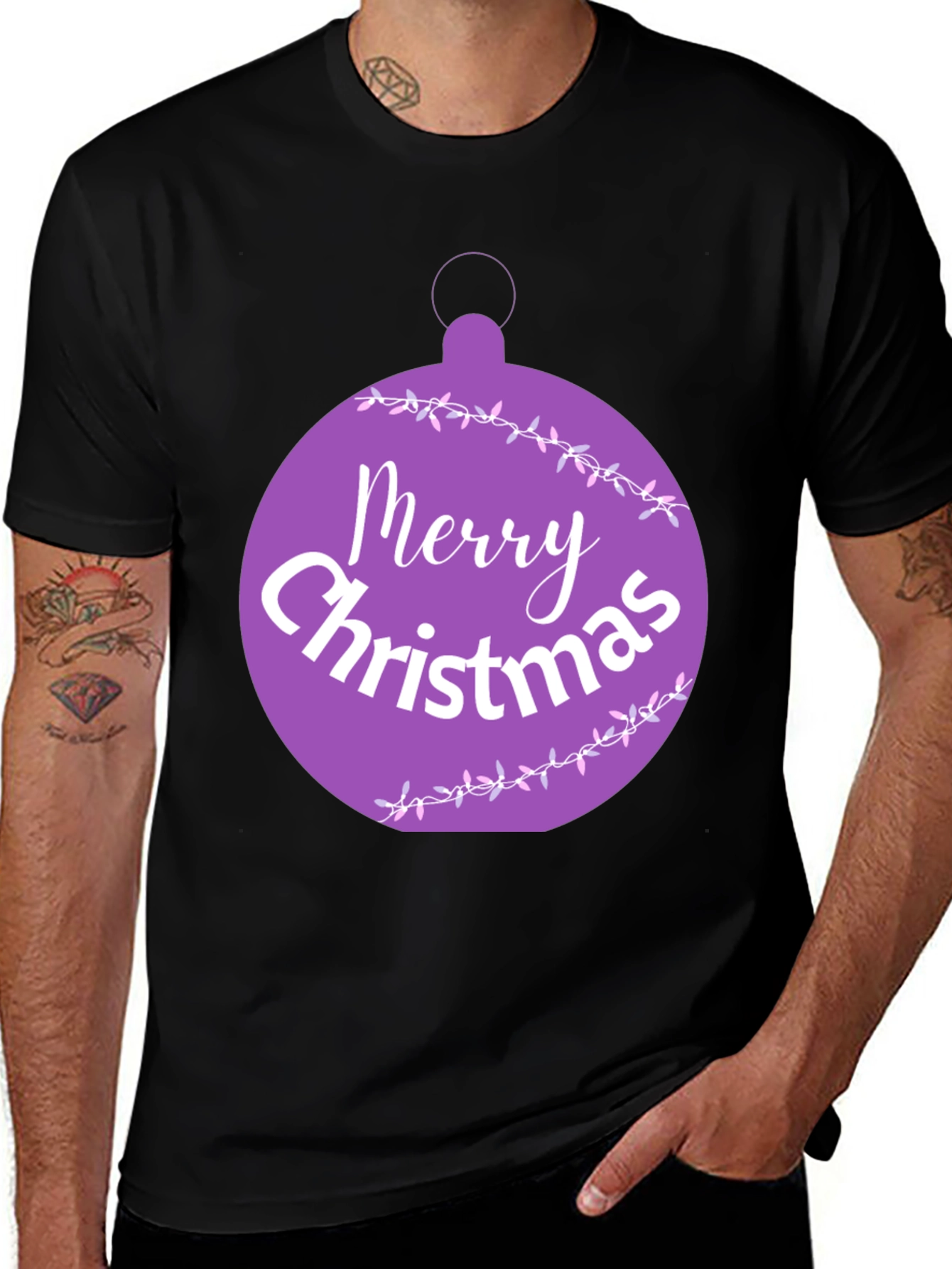 Merry Christmas Ornament Graphic Tee