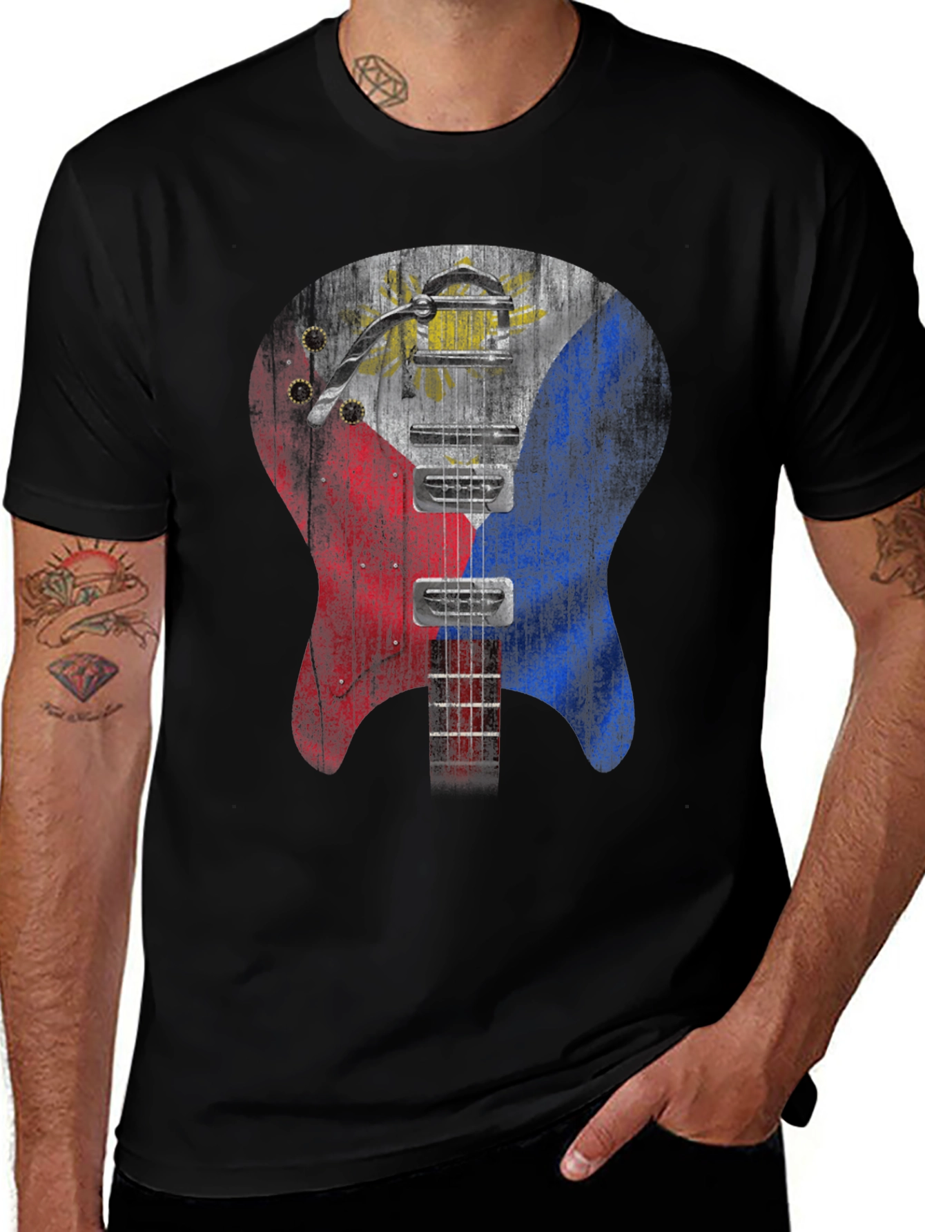 Variant 16 of Guitar Philippines Flag T-Shirt