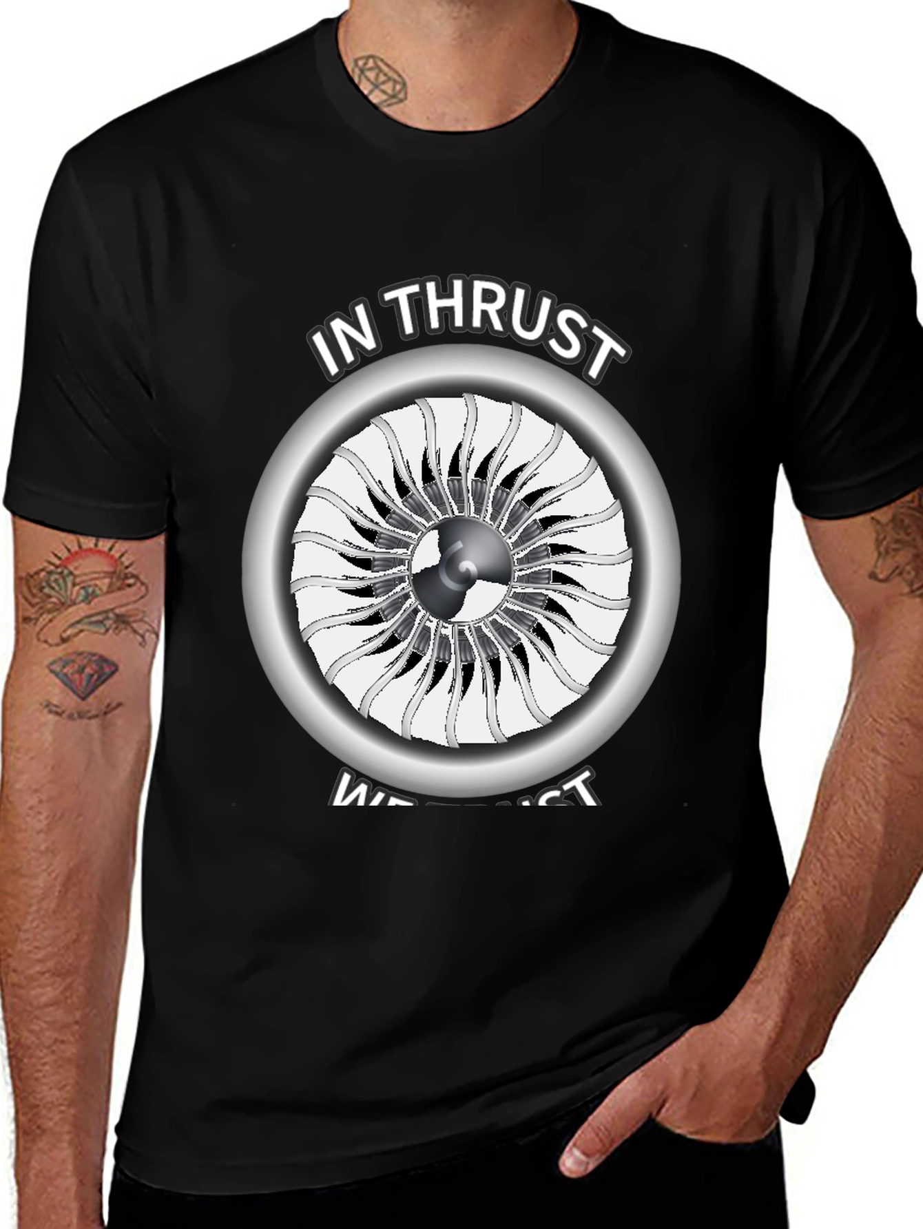 Variant 16 of In Thrust We Trust Jet Engine T-Shirt