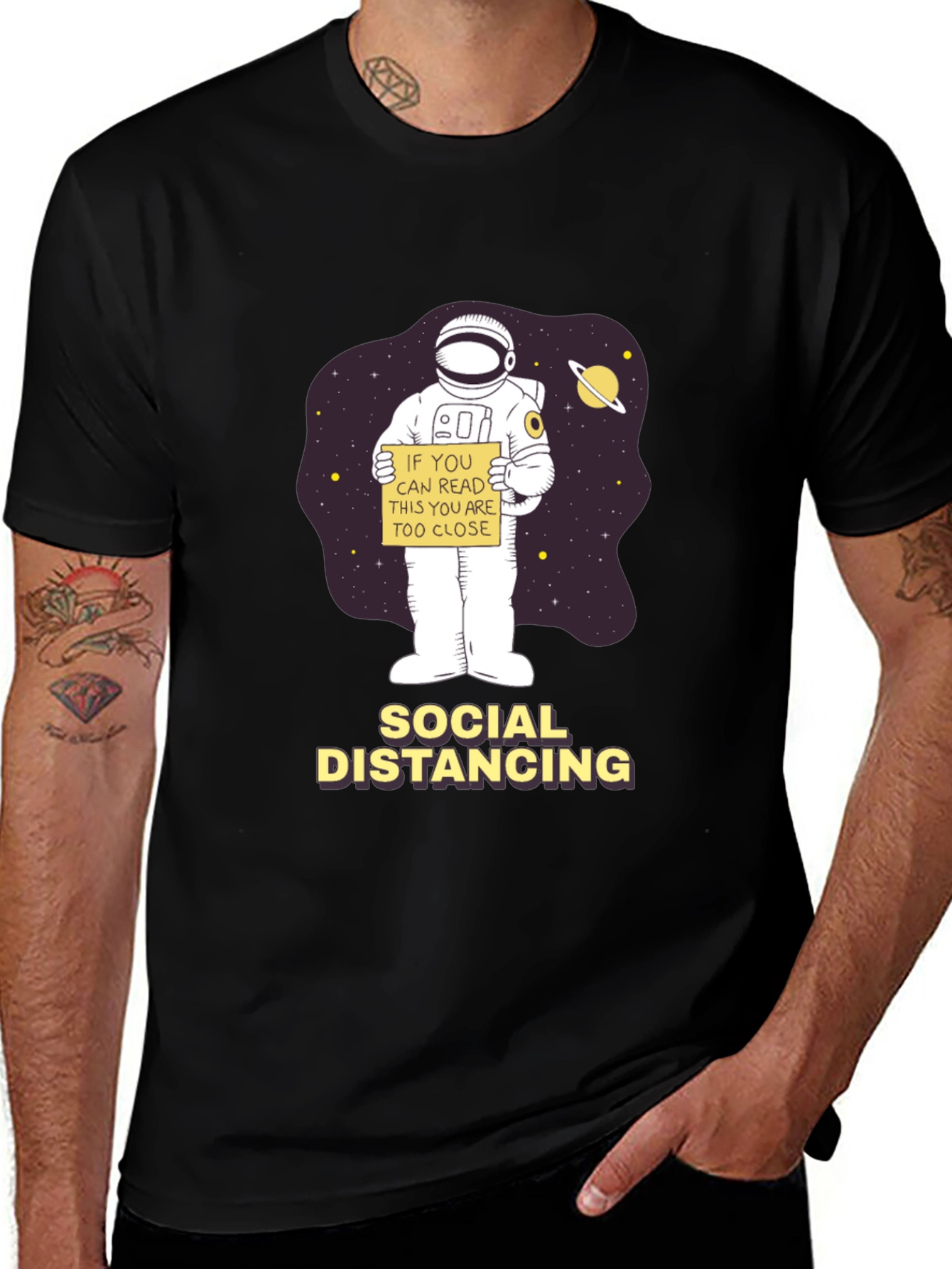 Variant 11 of Social Distancing Astronaut T-Shirt