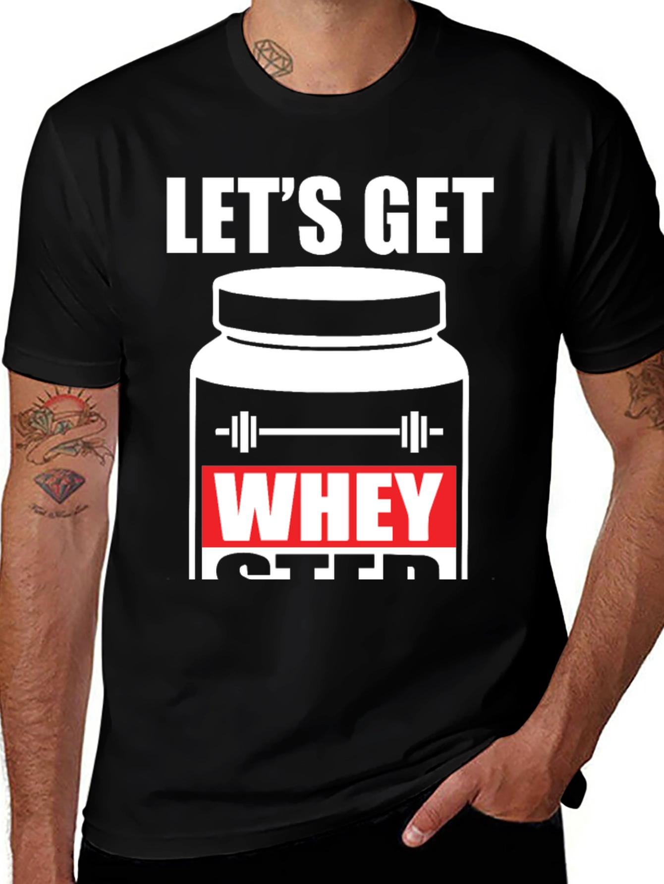 Let's Get Whey-sted Black T-Shirt