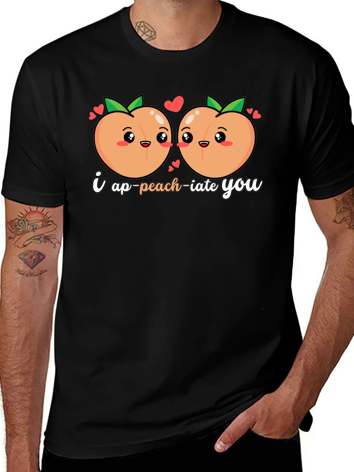 I Ap-peach-iate You Funny Fruit Pun T-Shirt