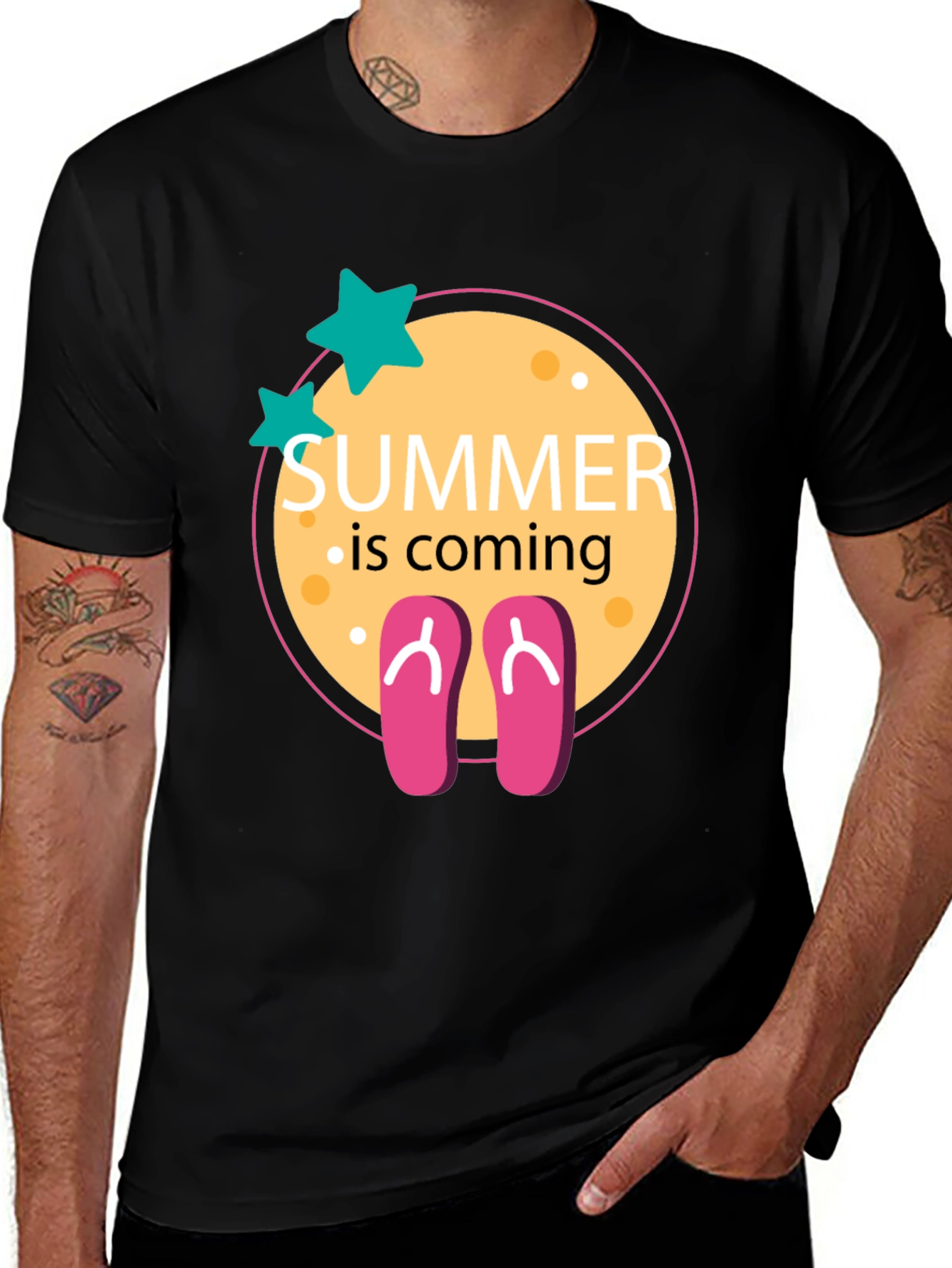 Variant 27 of Summer is Coming Black Graphic Tee