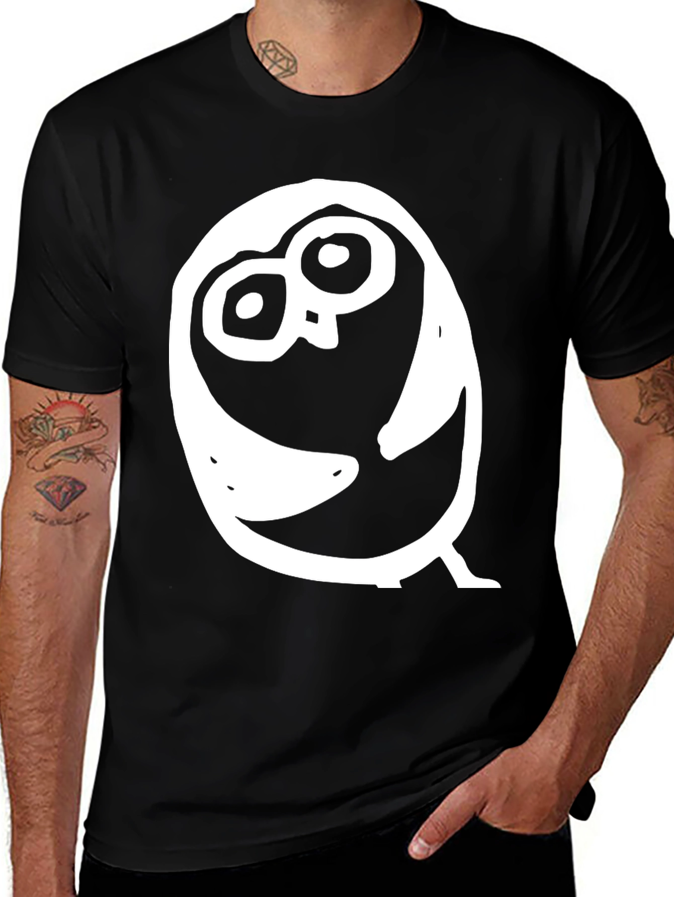 Variant 2 of Cool Owl Graphic Black T-Shirt
