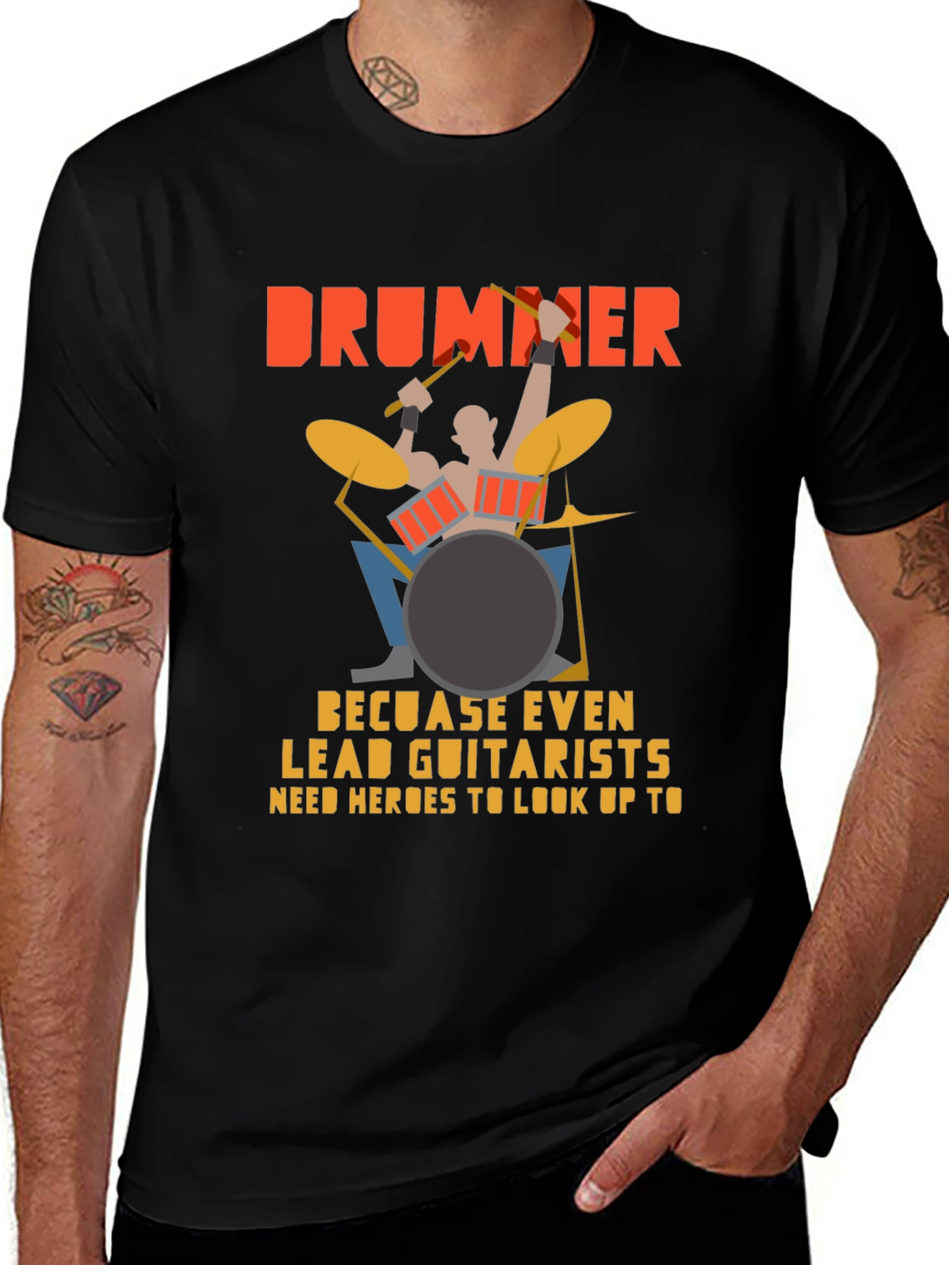 Variant 17 of Drummer Hero Tee - Music Lover's T-Shirt