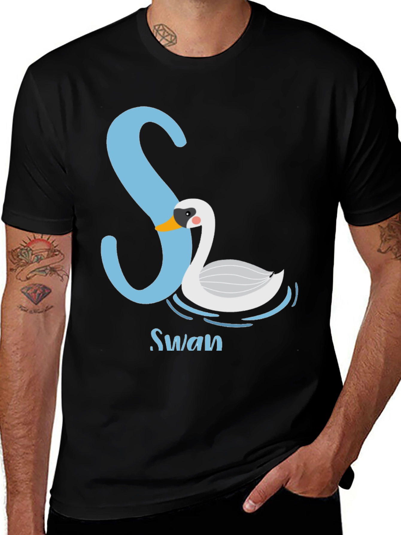 Variant 6 of Stylish Black S Swan Graphic Tee