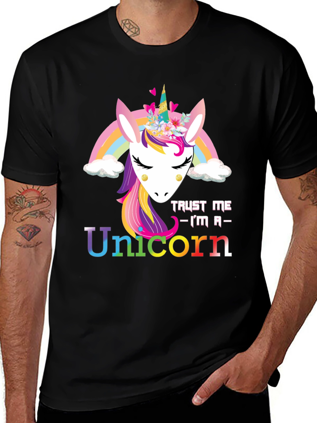 Variant 11 of Unicorn Graphic Tee - Trust Me I'm a Unicorn!