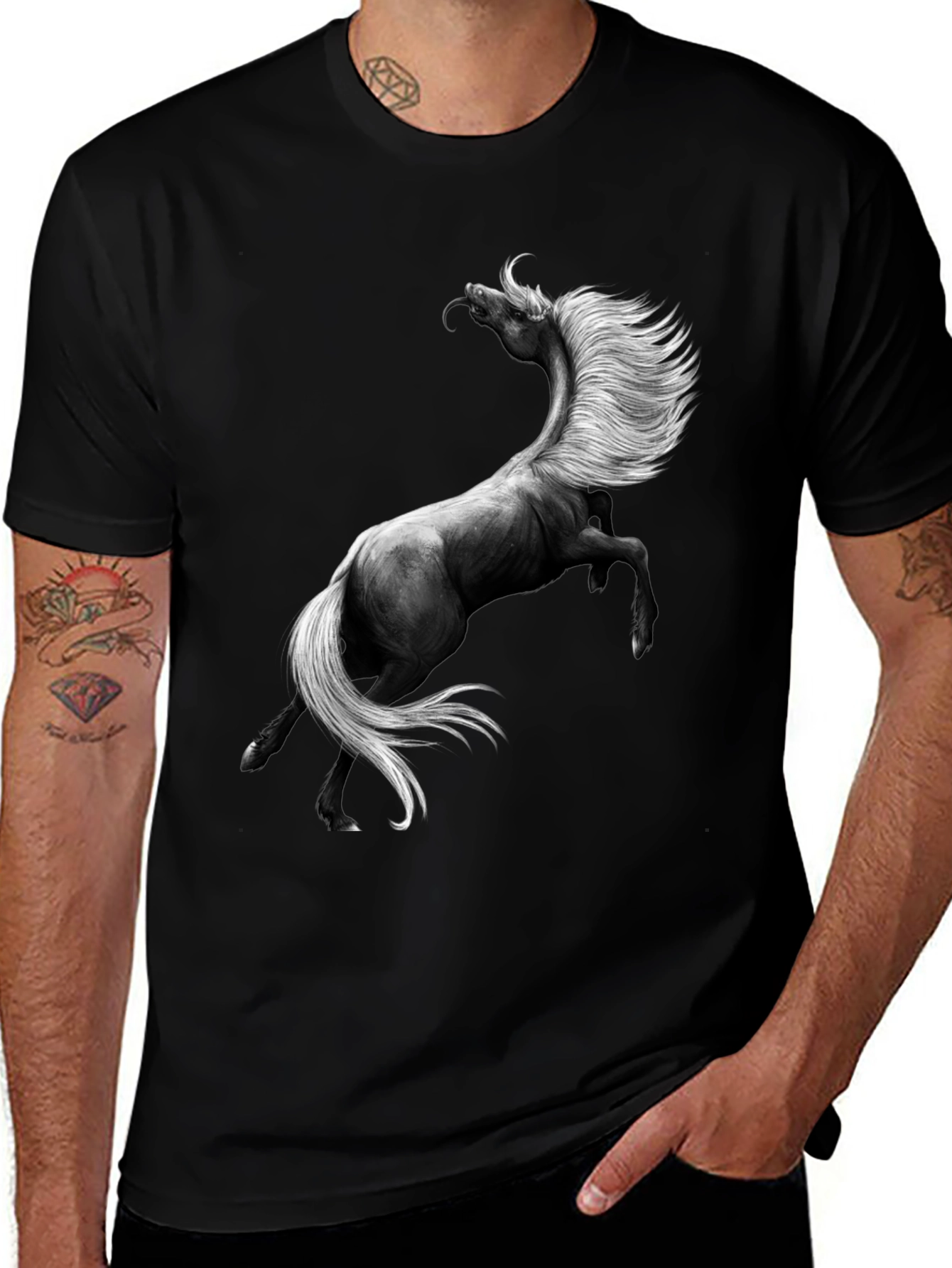 Variant 20 of Majestic Horse Graphic Tee - Black Unisex T-Shirt