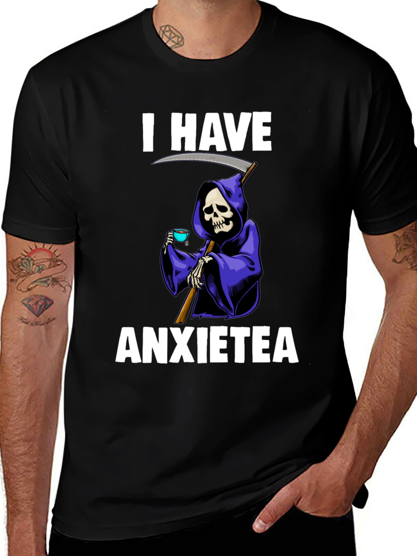 Variant 13 of I Have Anxietea Funny Grim Reaper T-Shirt